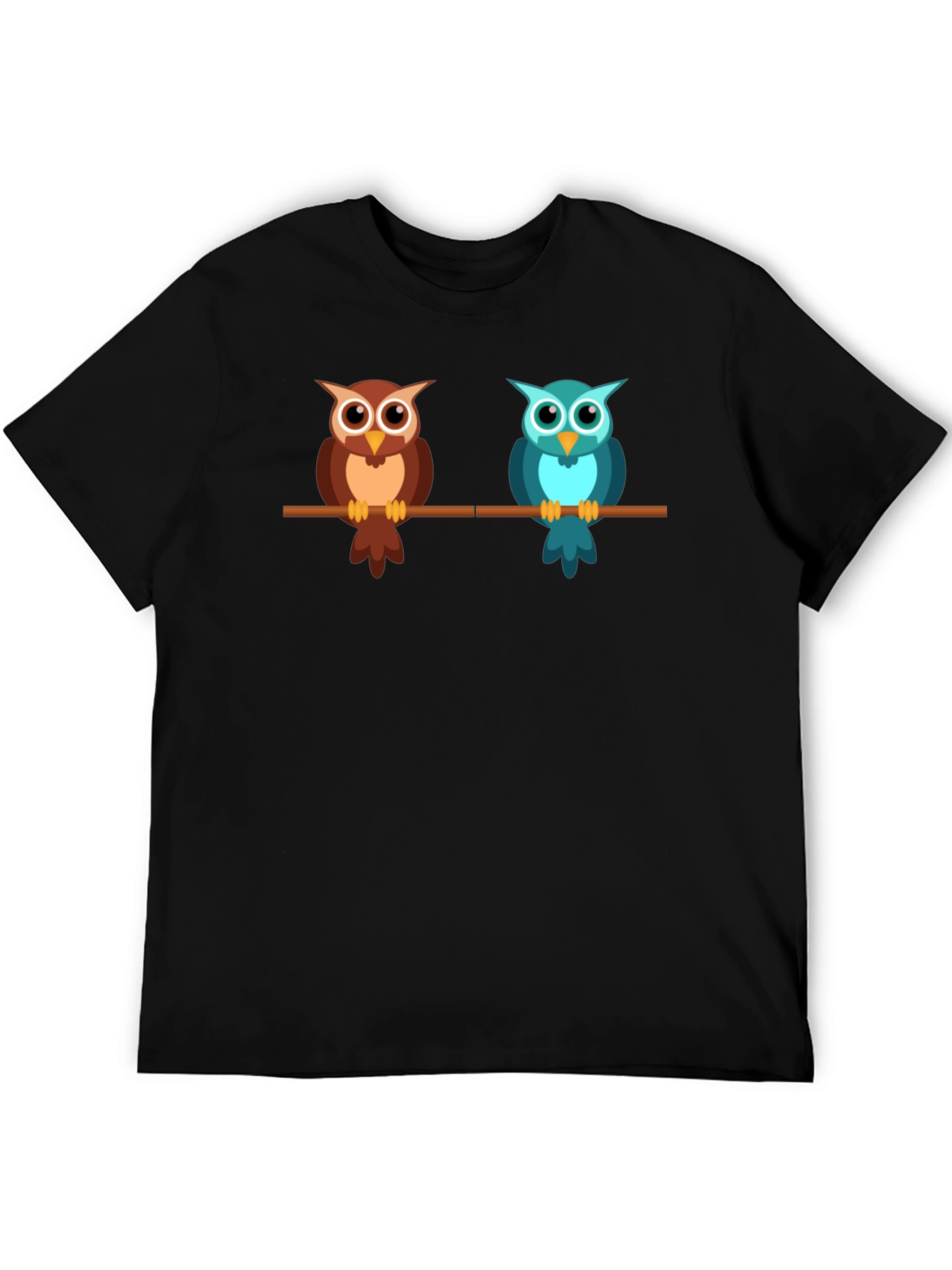 Cute Owls on a Branch Graphic T-Shirt
