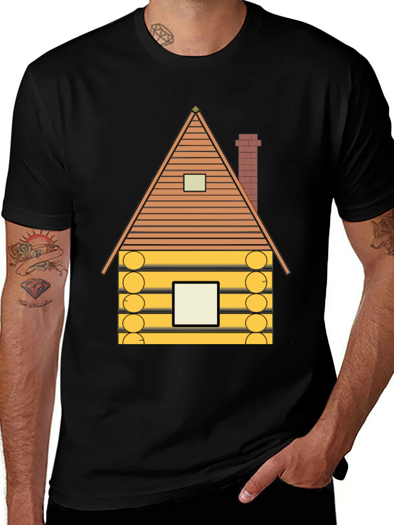 Log Cabin Graphic Tee - Cozy Style
