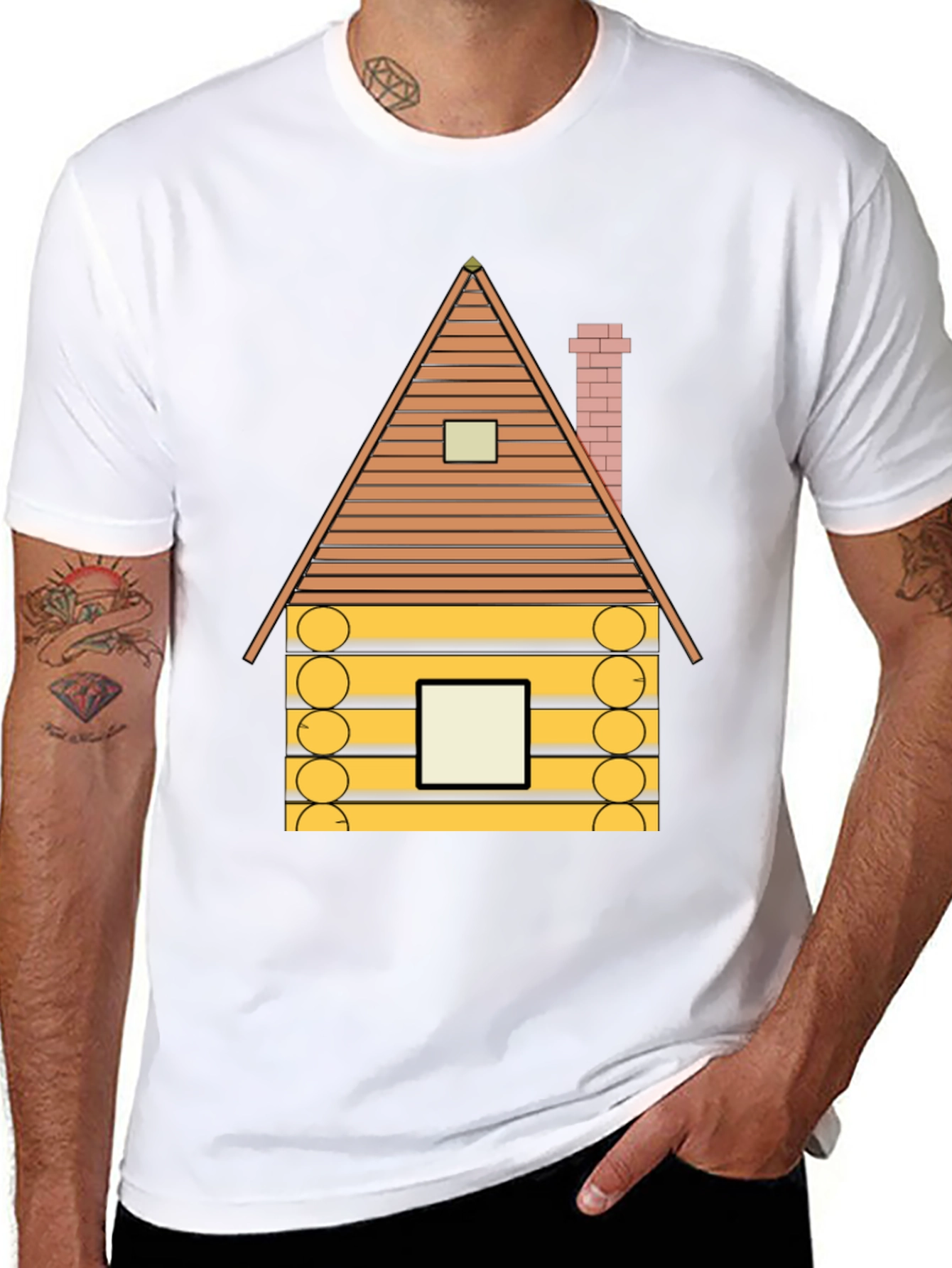 Log Cabin Graphic Tee - Cozy Style