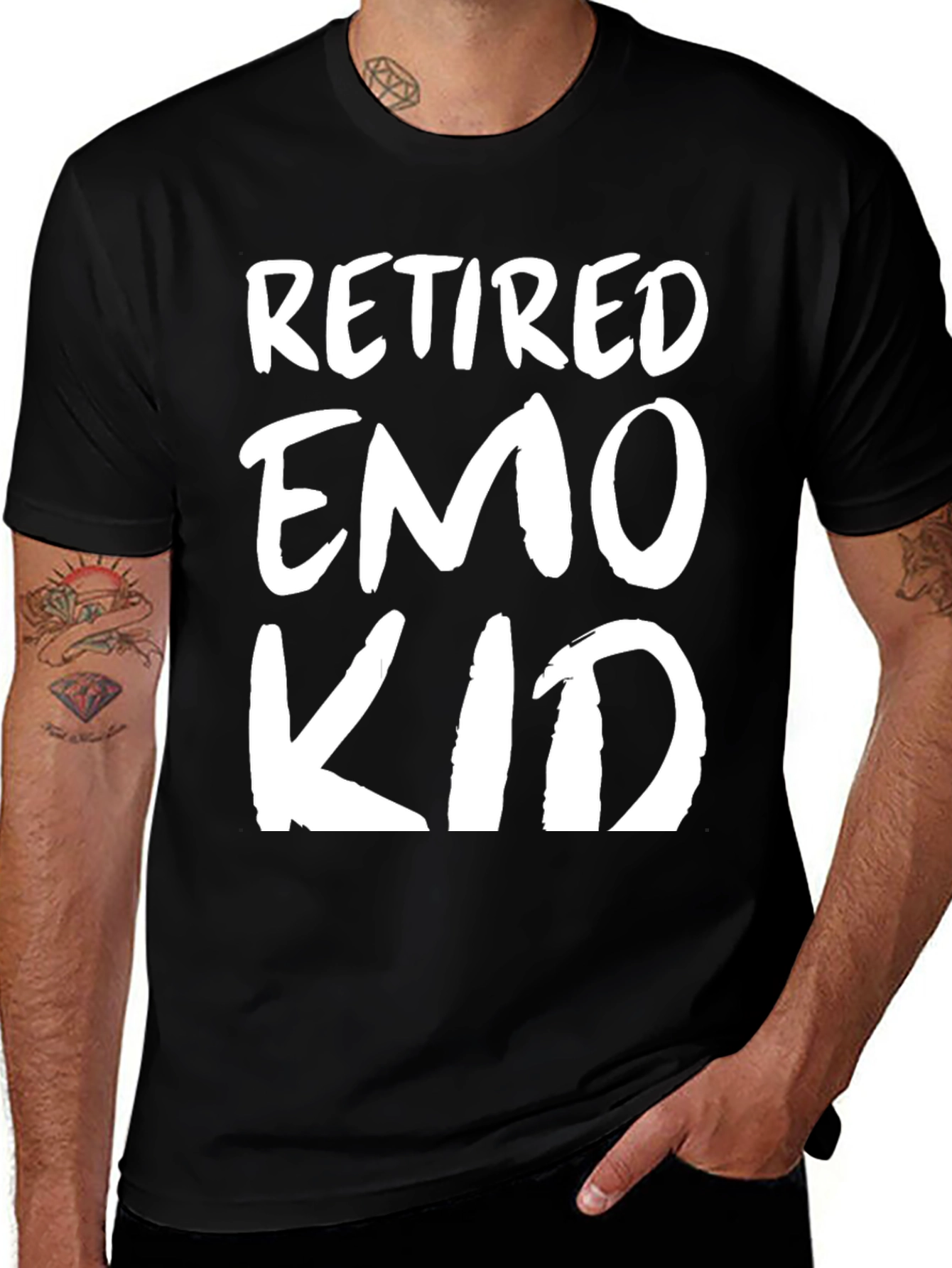 Retired Emo Kid Black Graphic T-Shirt