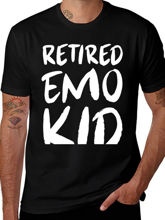 Retired Emo Kid Black Graphic T-Shirt