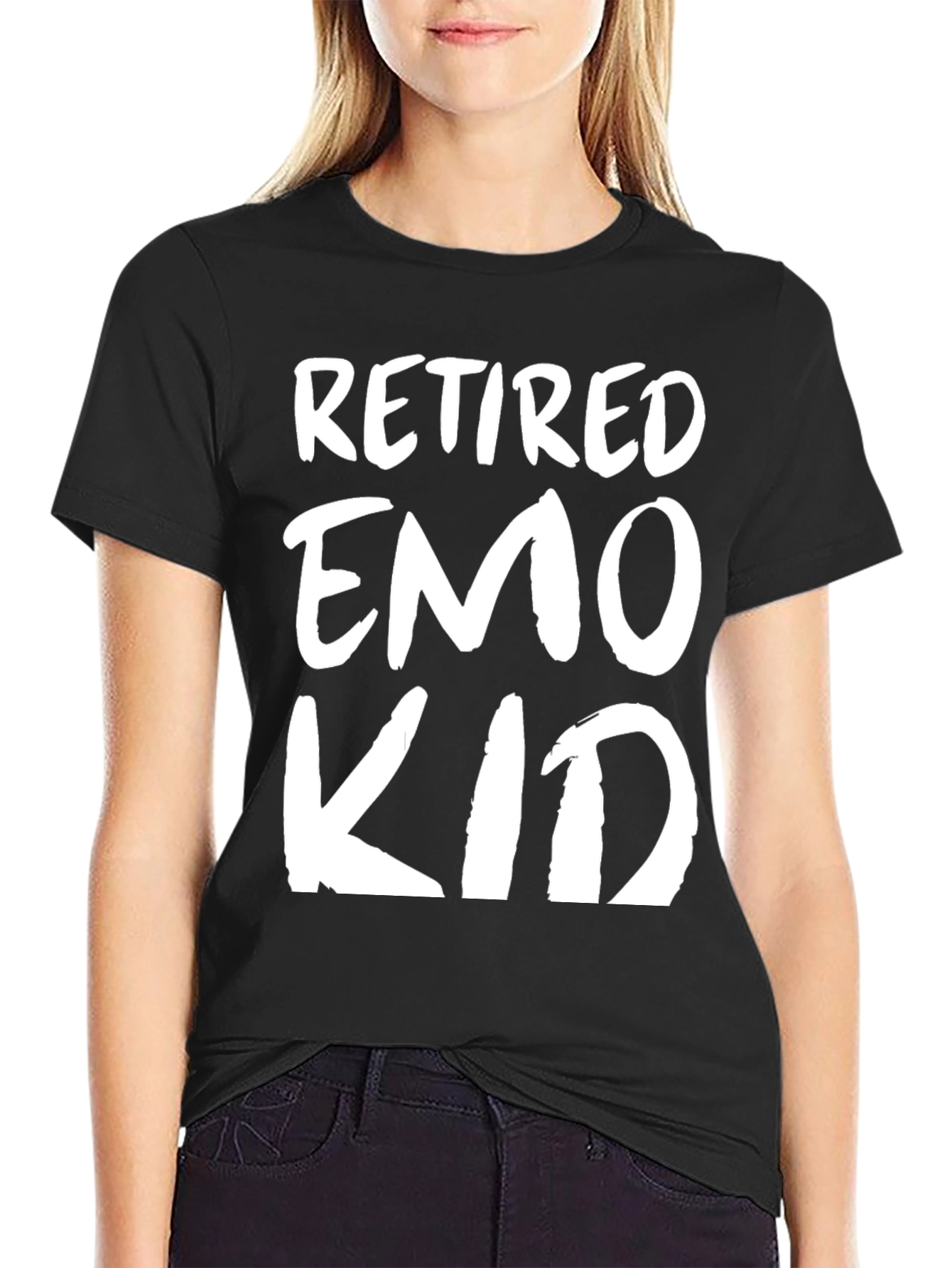 Retired Emo Kid Black Graphic T-Shirt