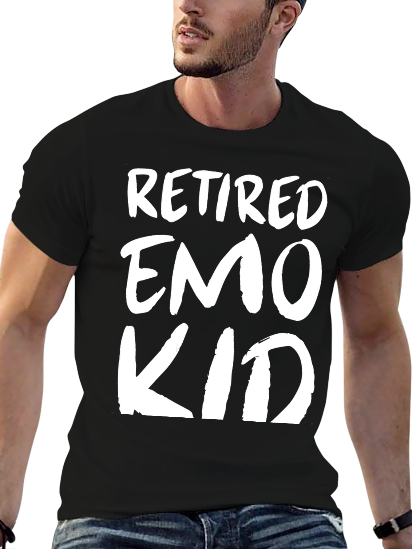 Retired Emo Kid Black Graphic T-Shirt
