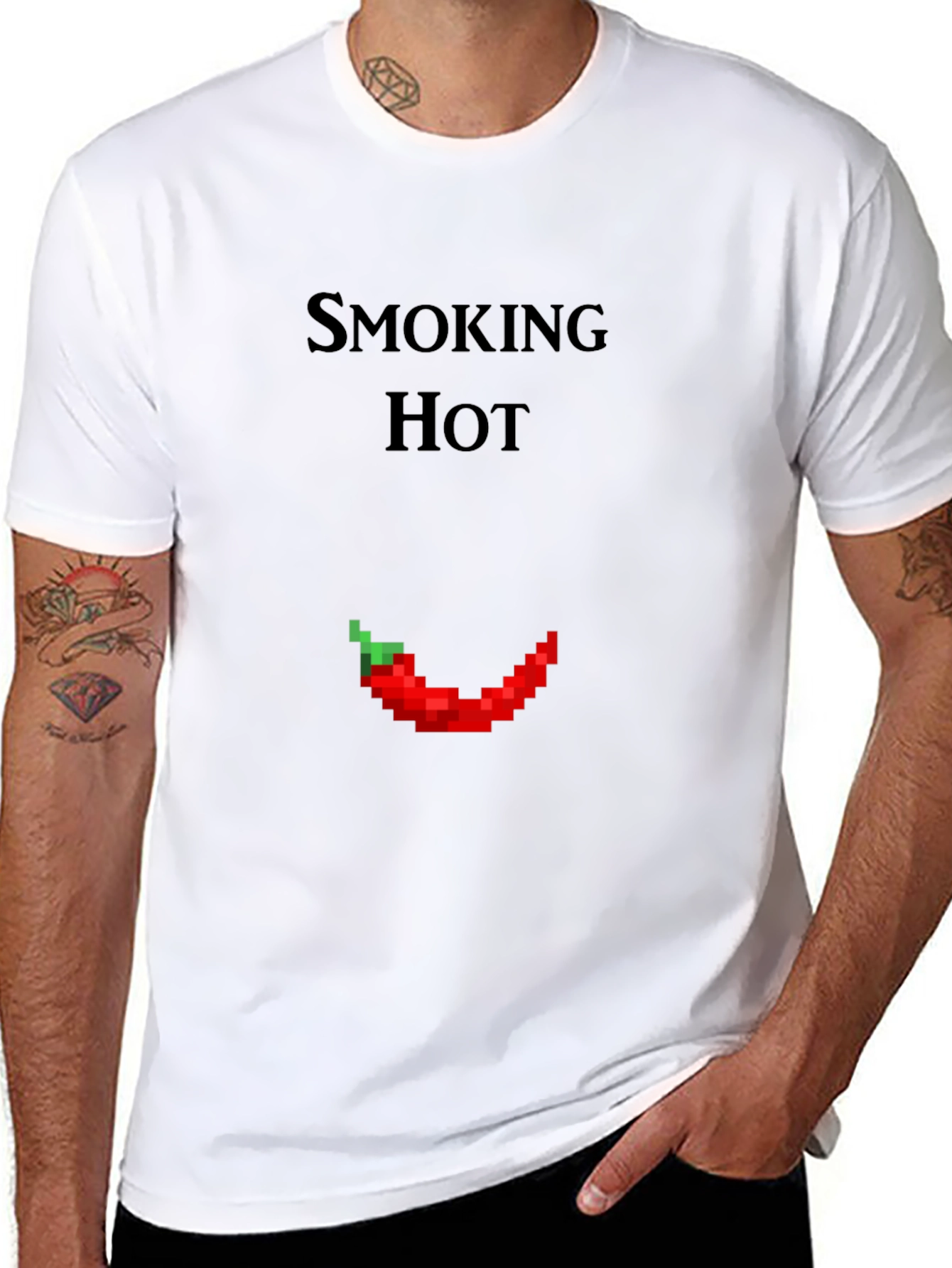 Smoking Hot Pixel Pepper Graphic T-Shirt
