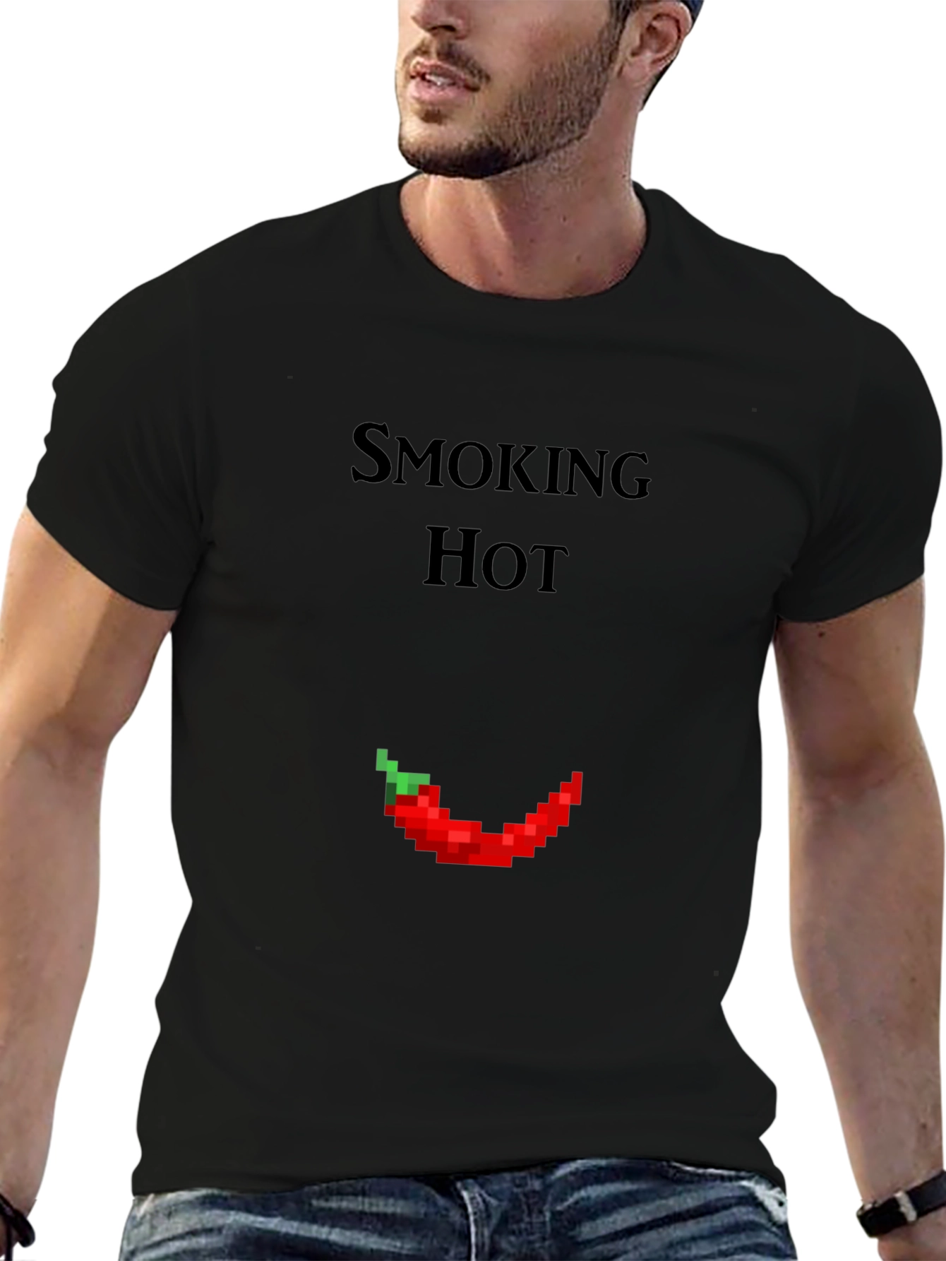 Smoking Hot Pixel Pepper Graphic T-Shirt