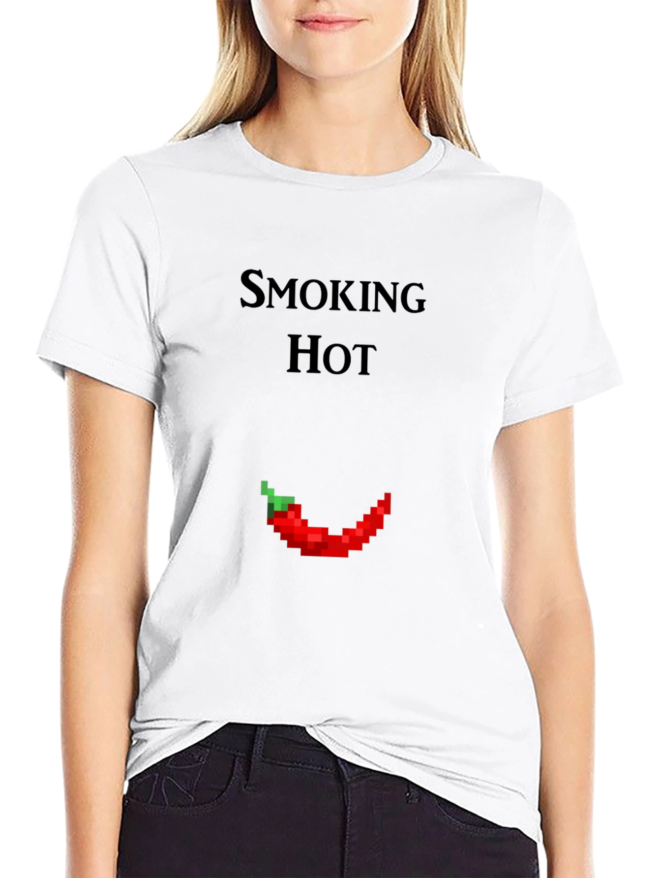 Smoking Hot Pixel Pepper Graphic T-Shirt