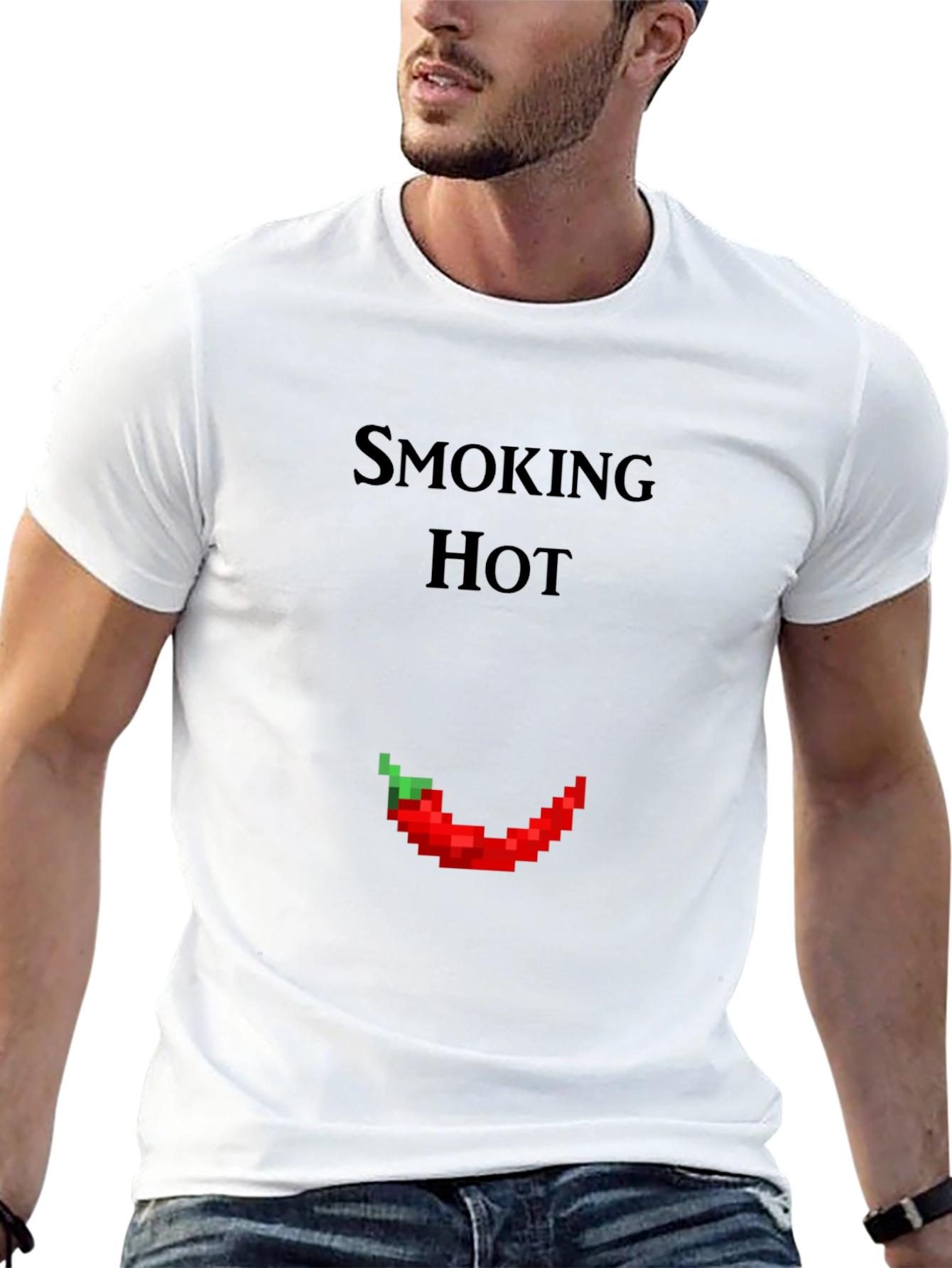 Smoking Hot Pixel Pepper Graphic T-Shirt