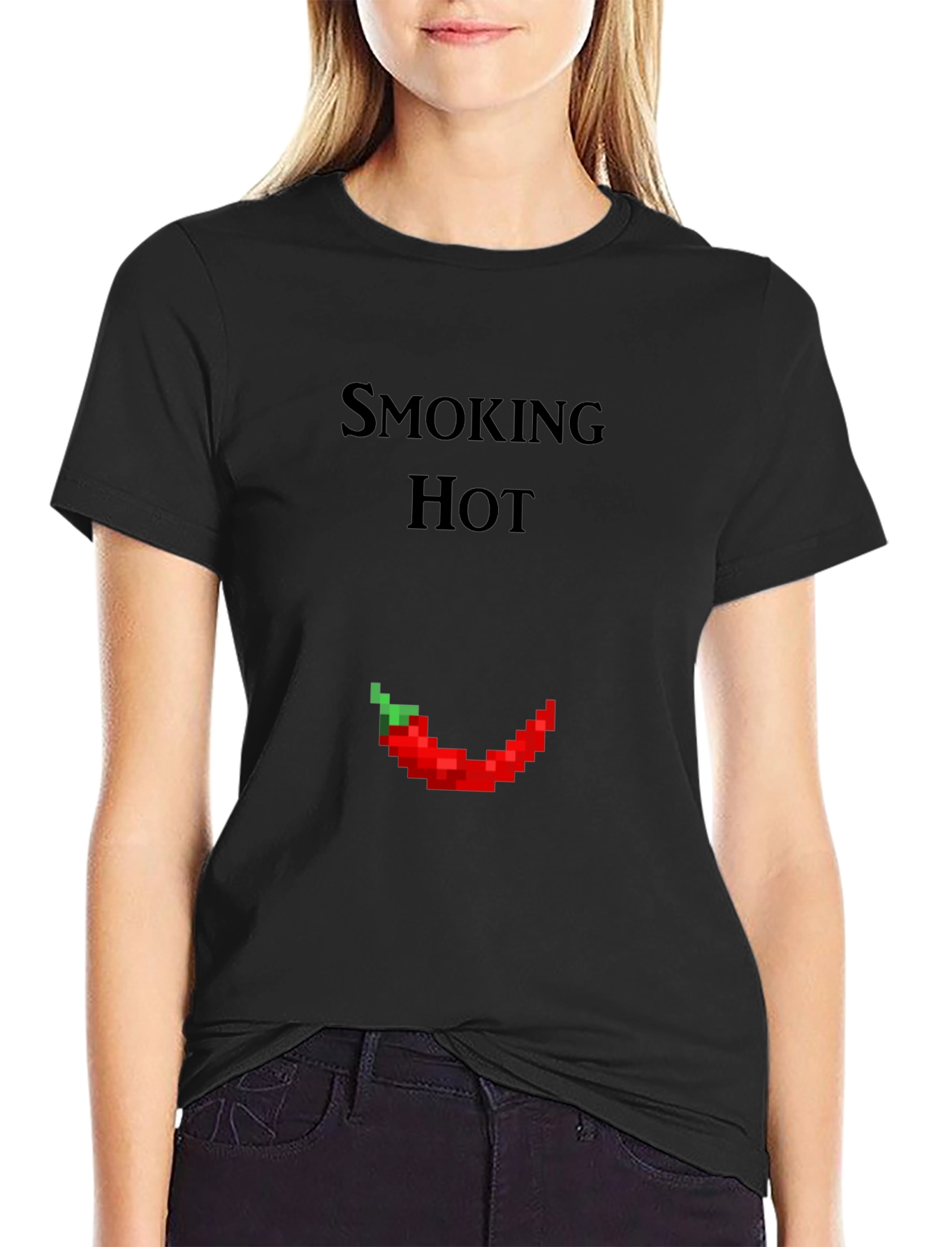 Smoking Hot Pixel Pepper Graphic T-Shirt