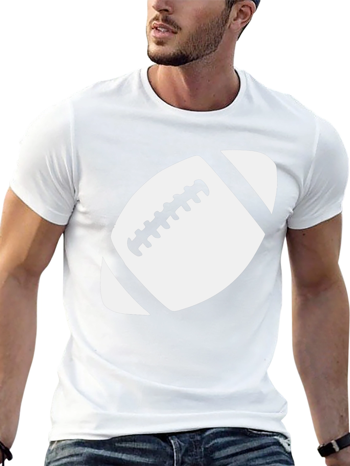 Football Graphic T-Shirt - Black Casual Tee