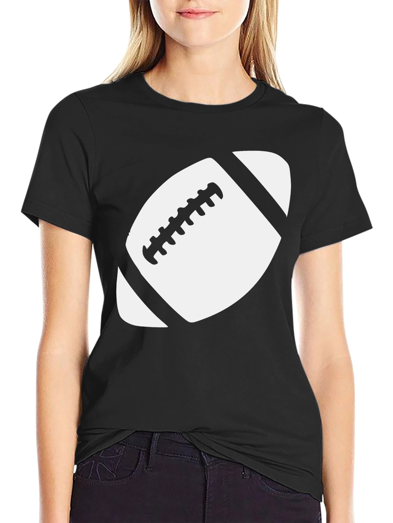 Football Graphic T-Shirt - Black Casual Tee