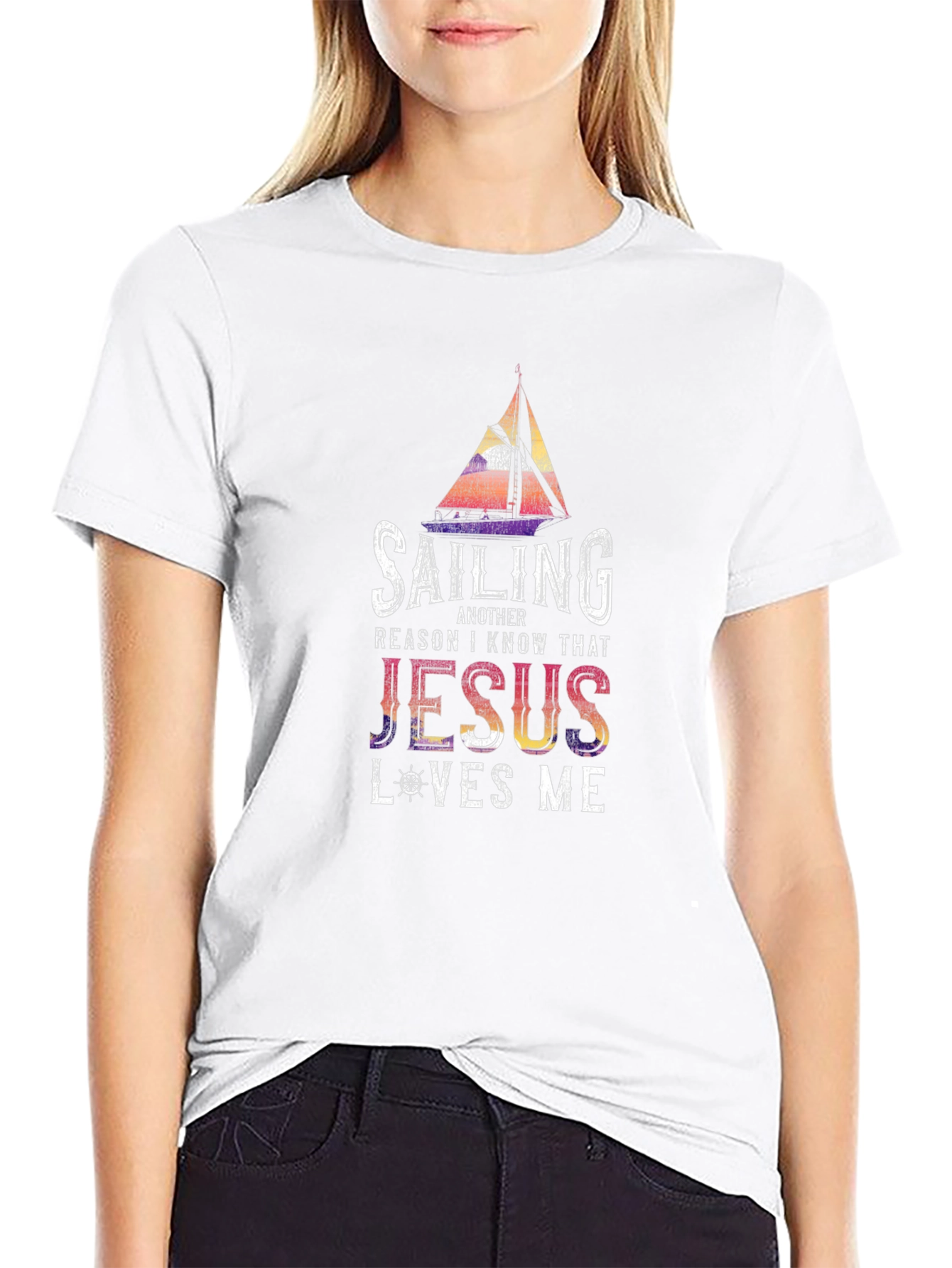 Sailing Jesus Loves Me Graphic Tee