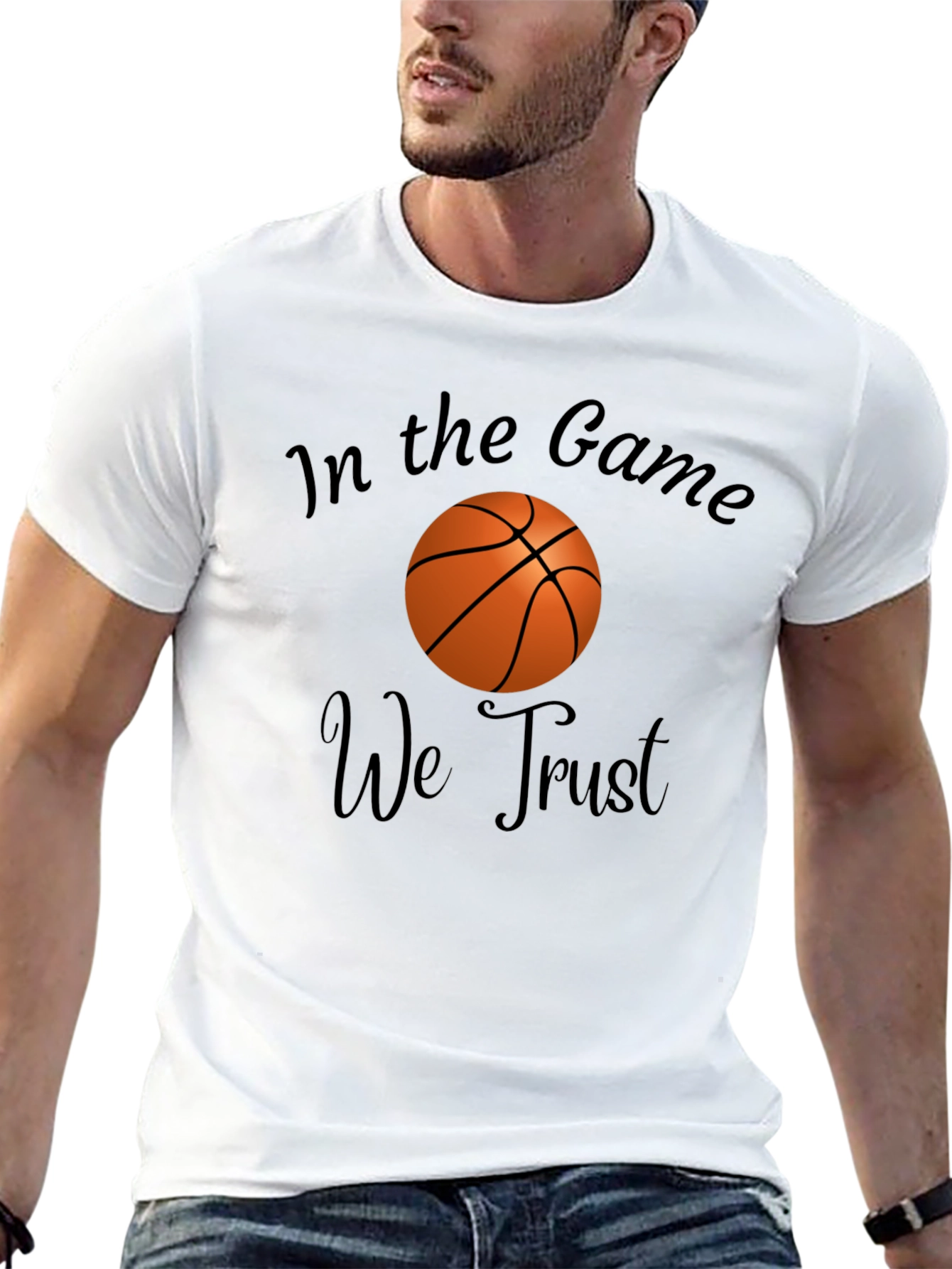 In the Game We Trust Basketball Graphic T-Shirt