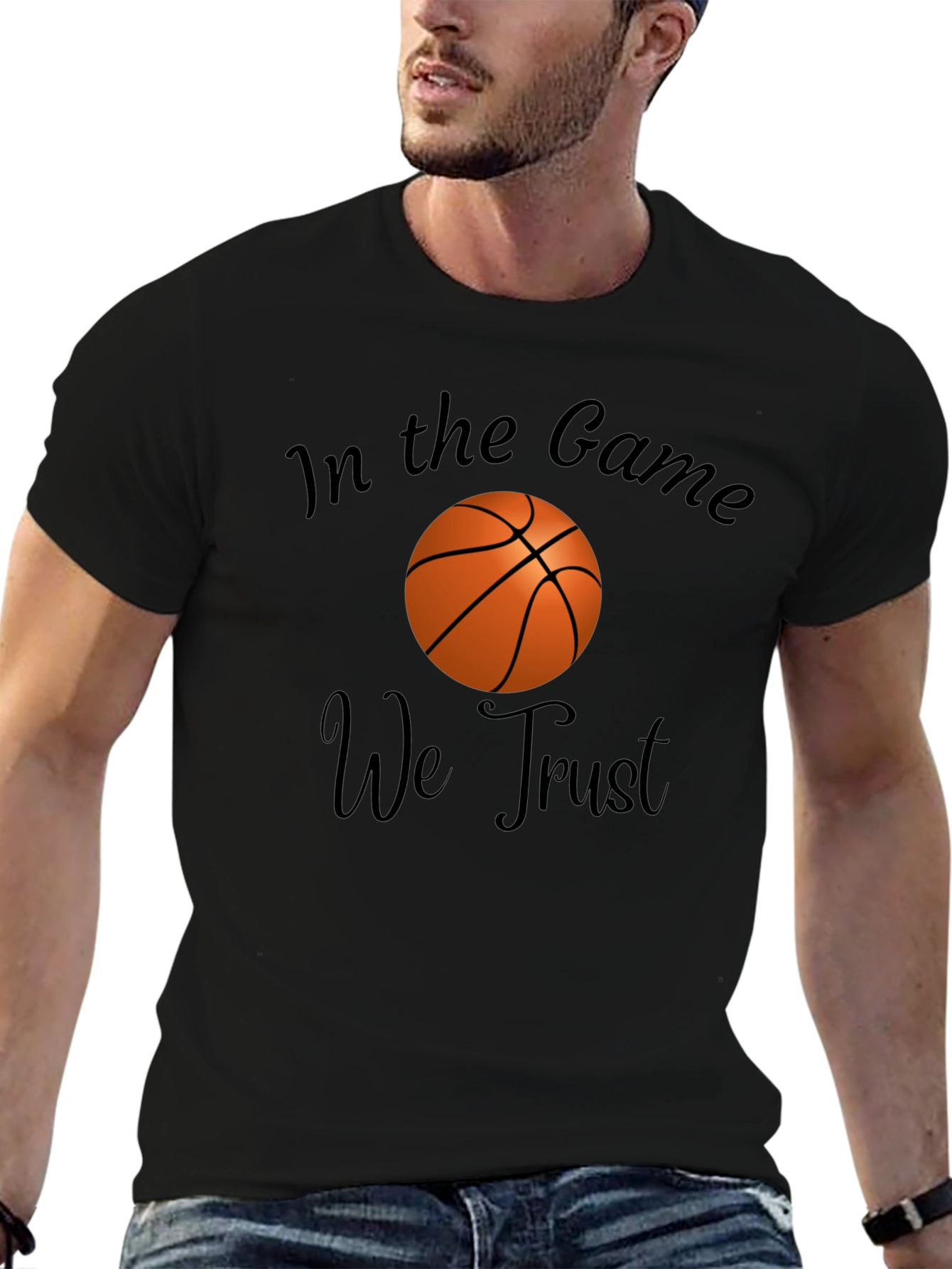 In the Game We Trust Basketball Graphic T-Shirt