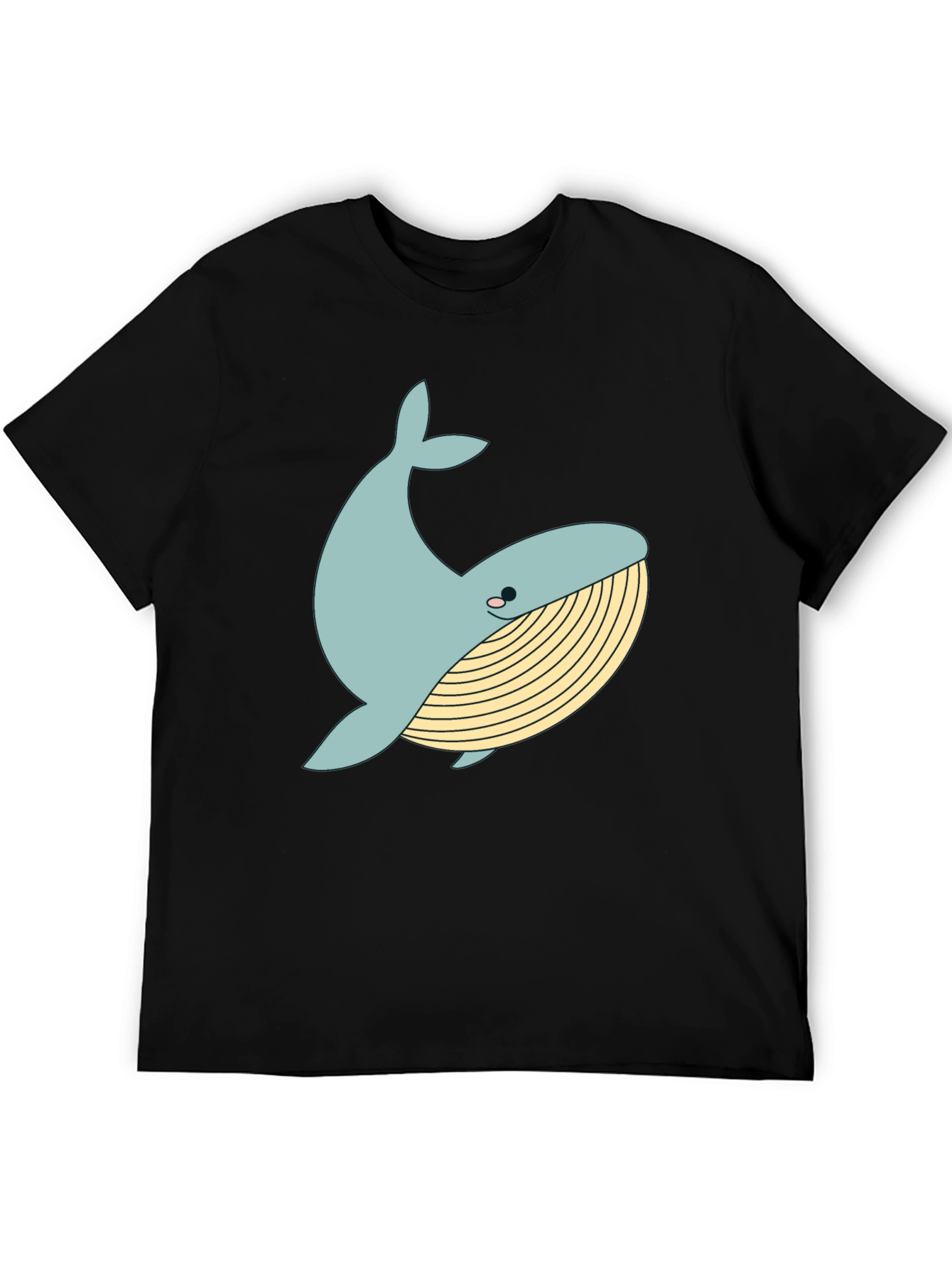 Whimsical Whale Graphic Tee - Black Cotton Blend