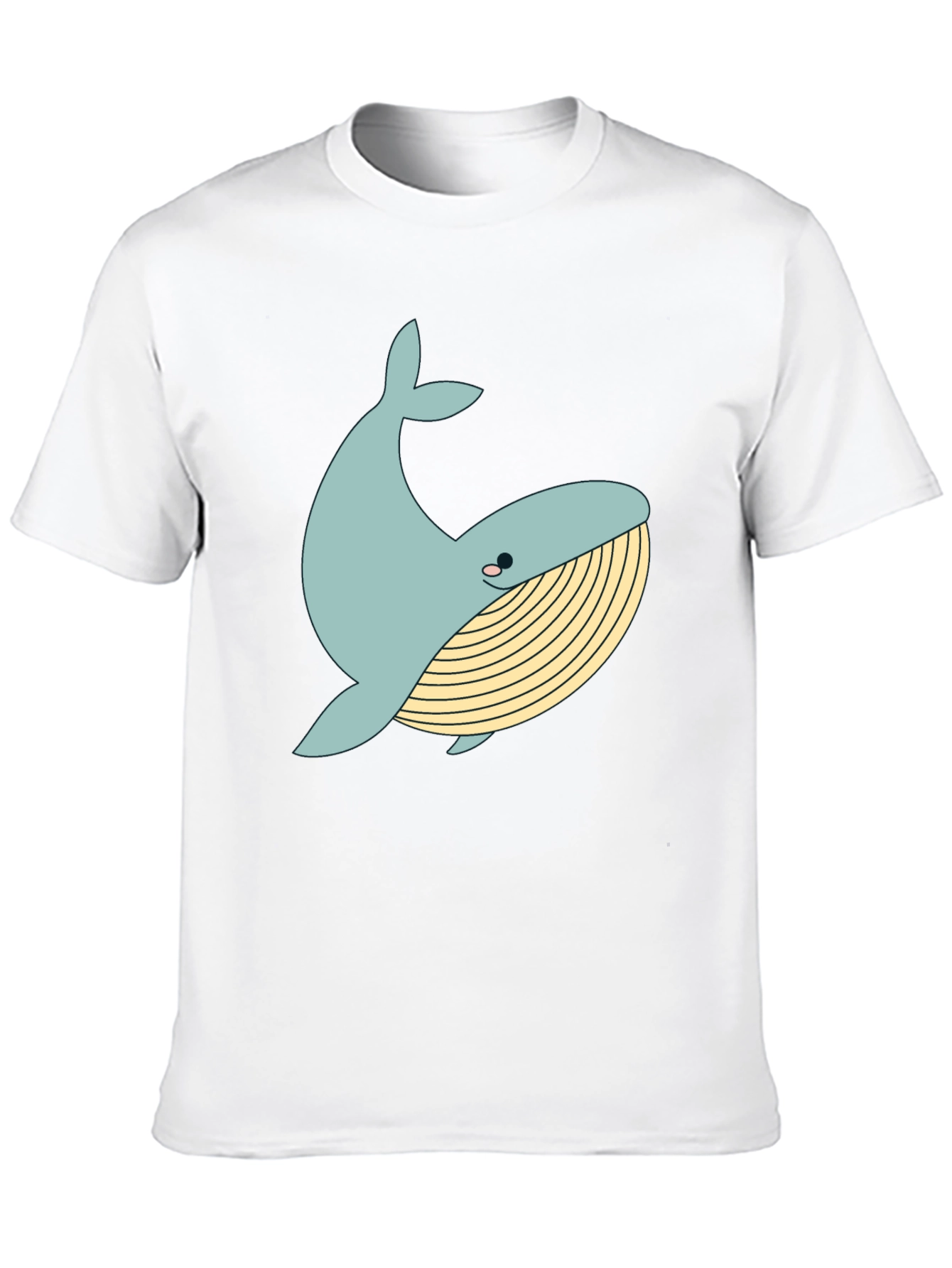 Whimsical Whale Graphic Tee - Black Cotton Blend
