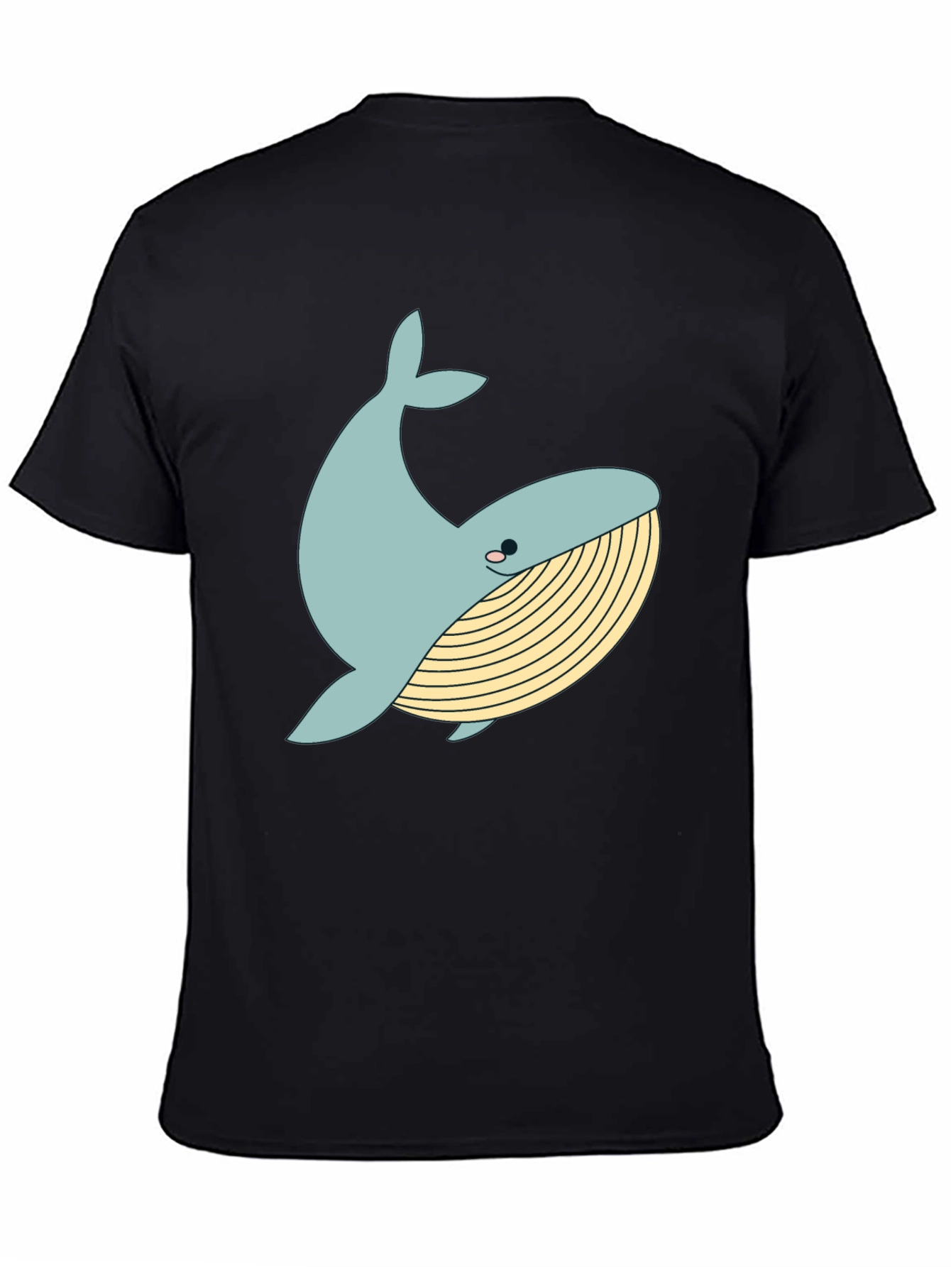 Whimsical Whale Graphic Tee - Black Cotton Blend
