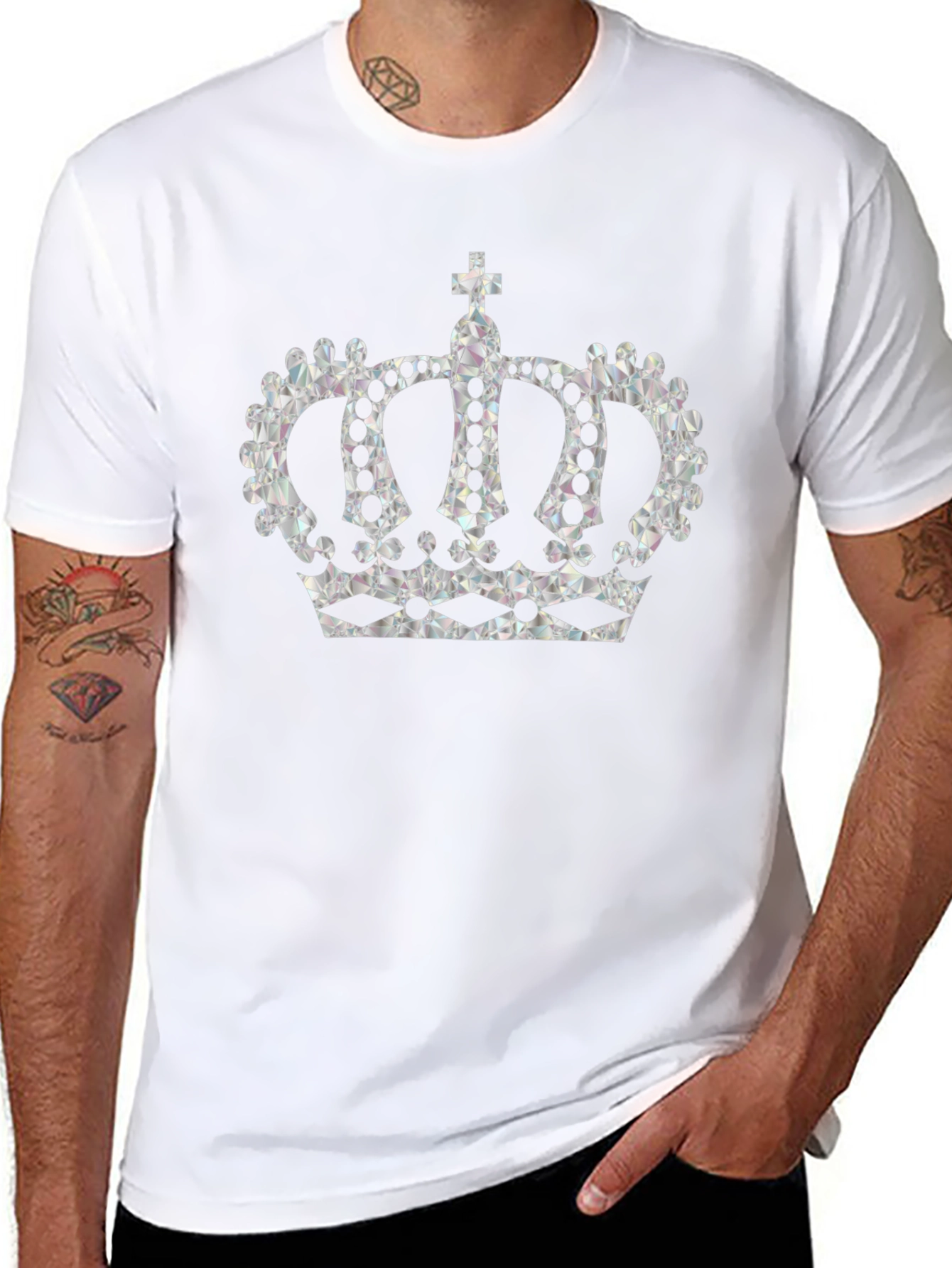 Crown Graphic Tee - Black Cotton T-Shirt