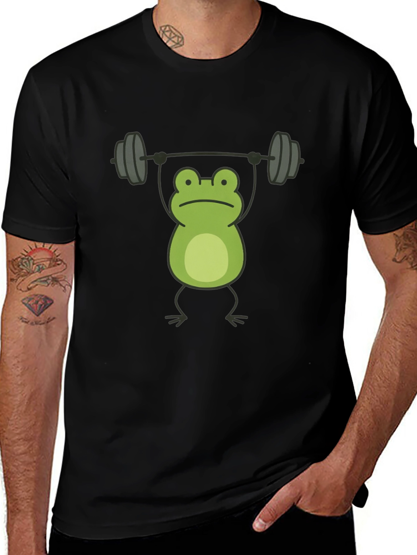 Frog Lifting Weights T-Shirt - Gym Humor Tee