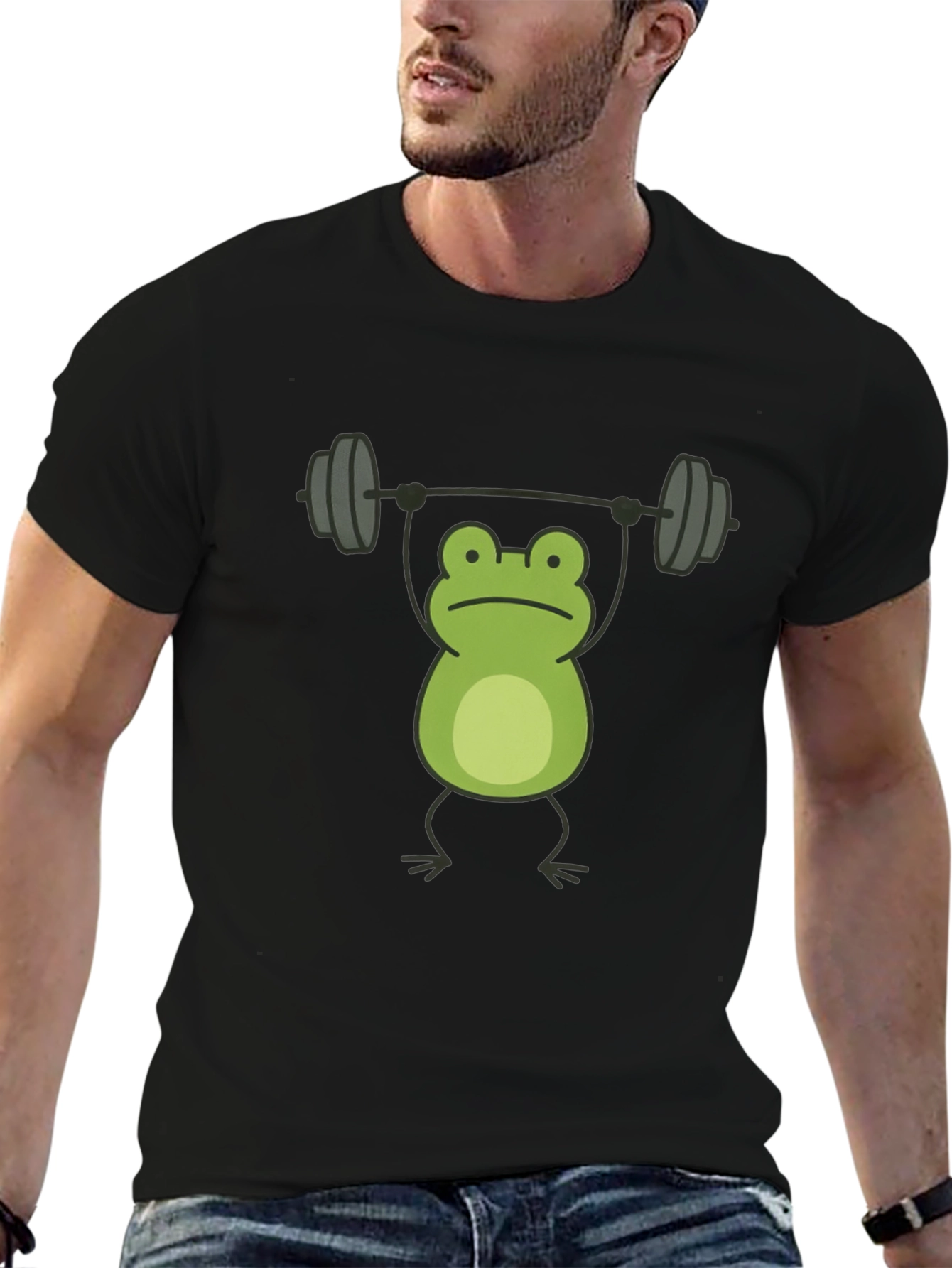 Frog Lifting Weights T-Shirt - Gym Humor Tee