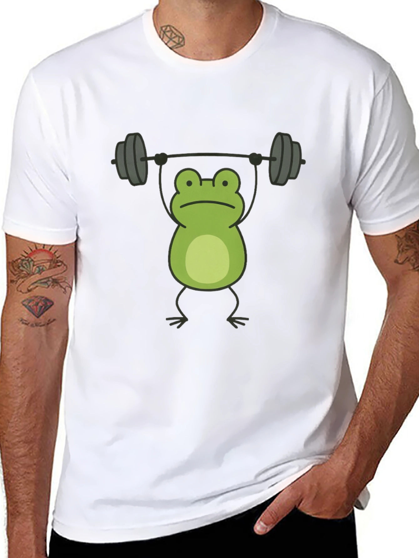Frog Lifting Weights T-Shirt - Gym Humor Tee