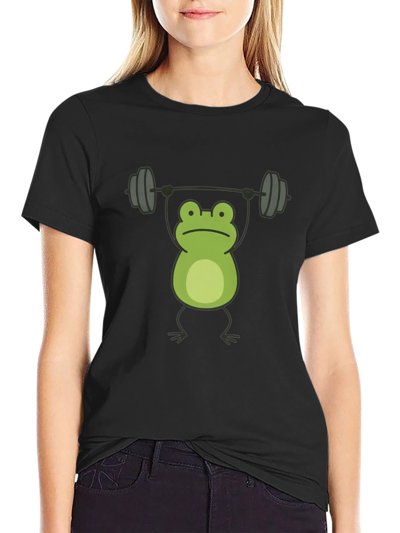 Frog Lifting Weights T-Shirt - Gym Humor Tee