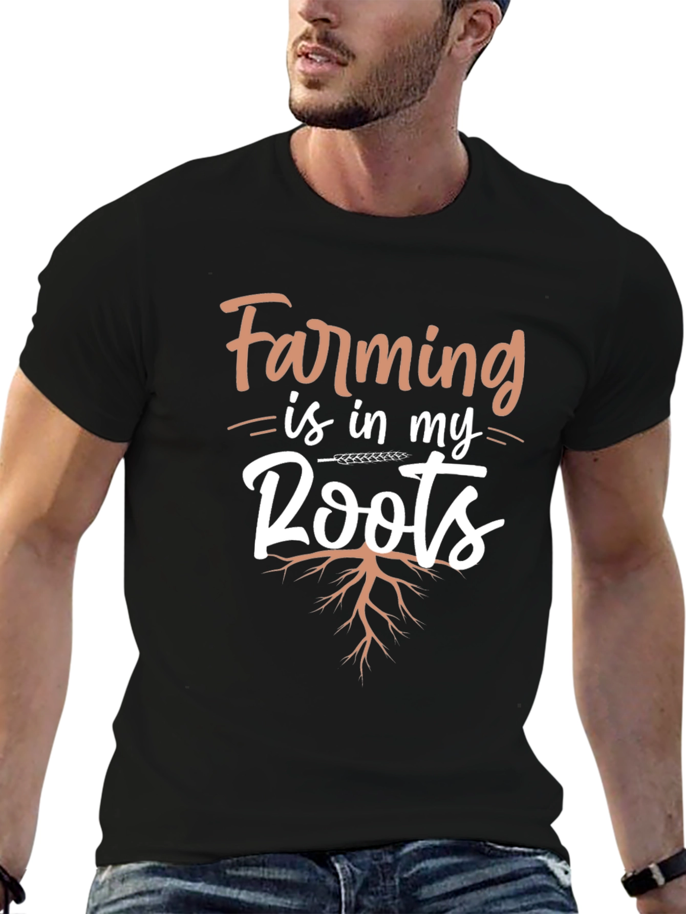 Farming Roots Graphic T-Shirt - Black