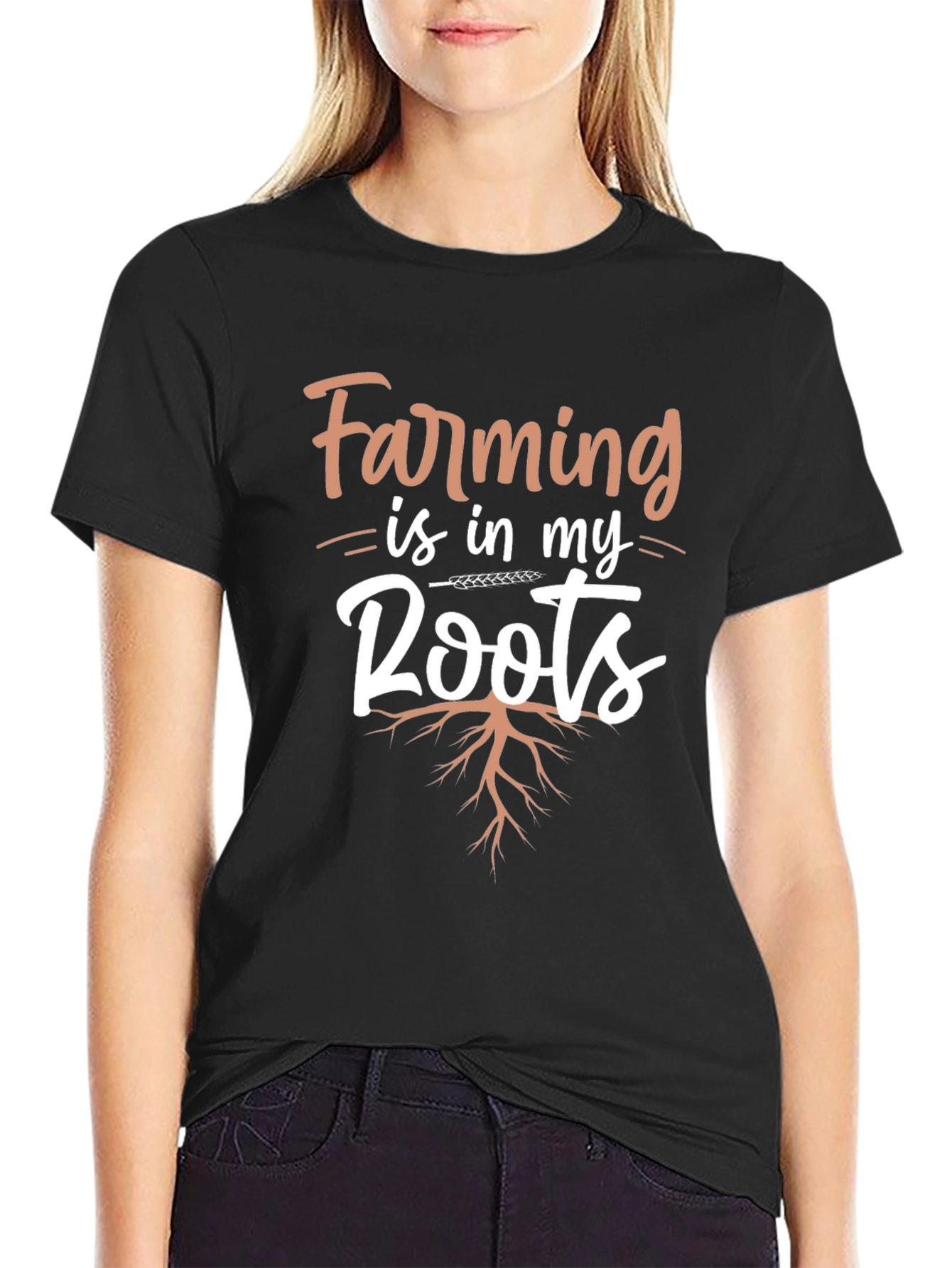 Farming Roots Graphic T-Shirt - Black