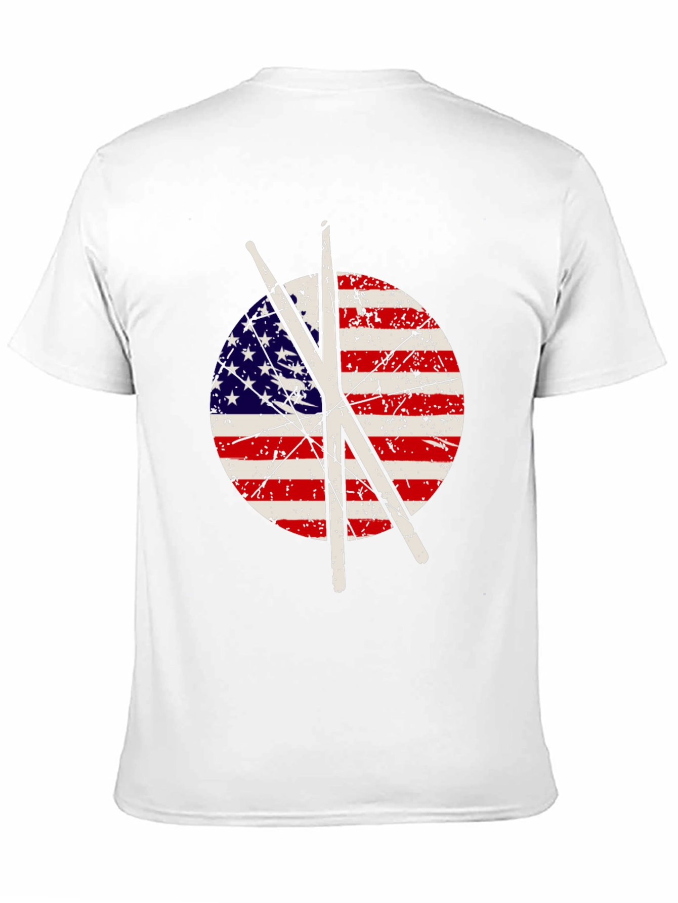 Patriotic Drummer T-Shirt - USA Flag Drumsticks