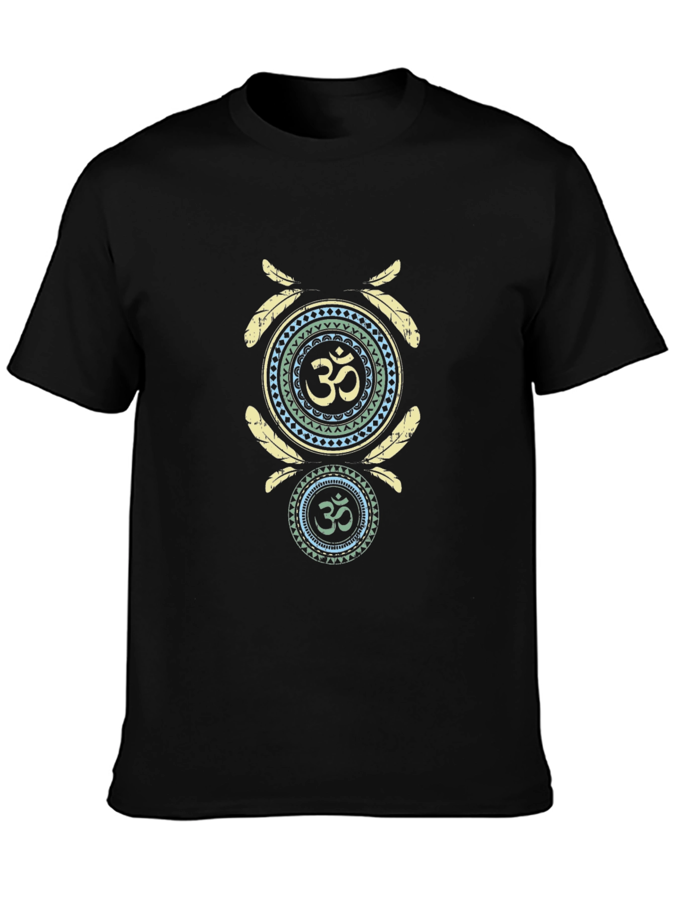 Om Symbol Black T-Shirt: Spiritual Design Casual Wear