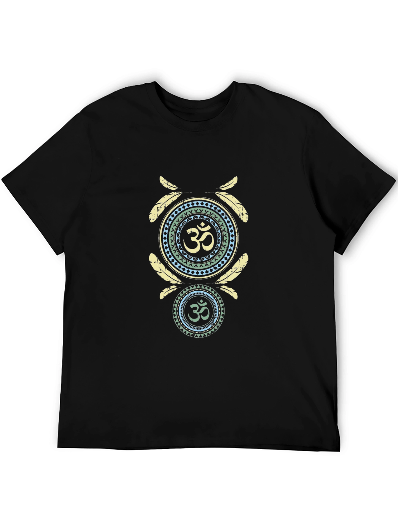 Om Symbol Black T-Shirt: Spiritual Design Casual Wear