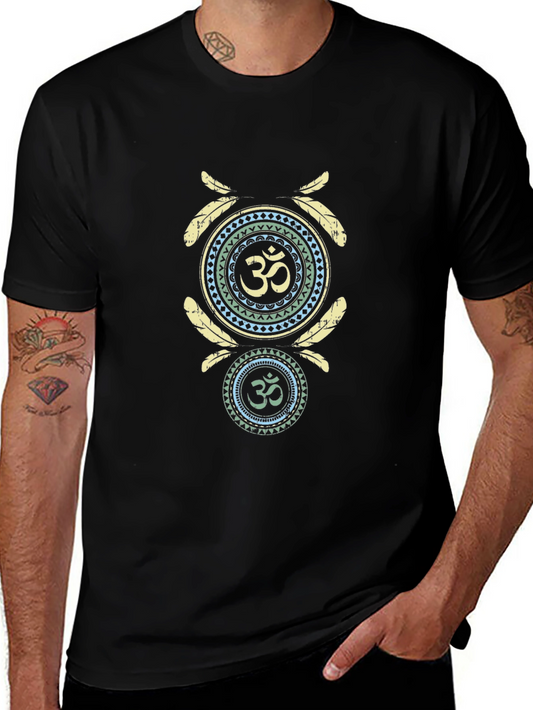 Om Symbol Black T-Shirt: Spiritual Design Casual Wear