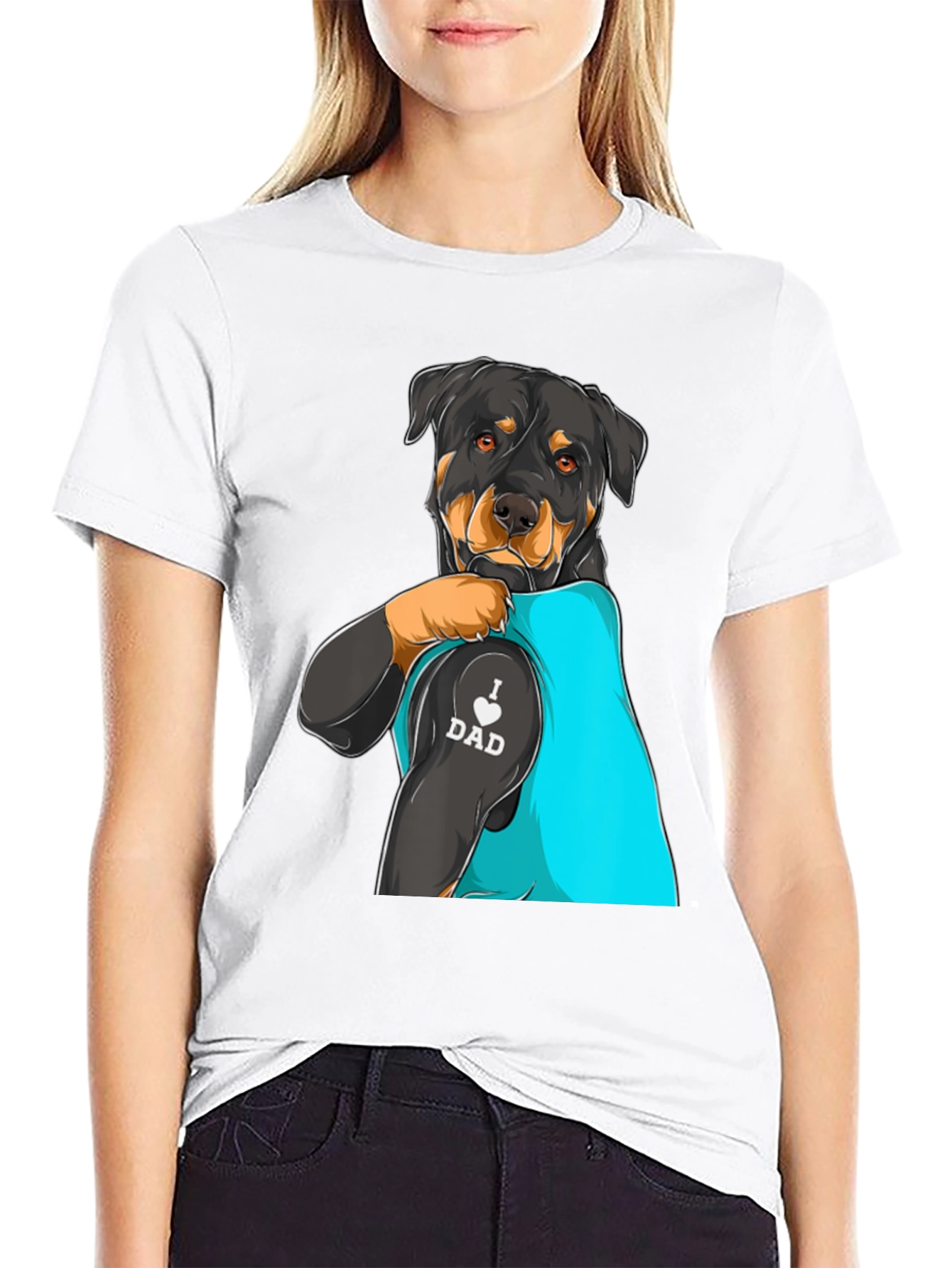 Rottweiler Dog Dad Tattoo T-Shirt