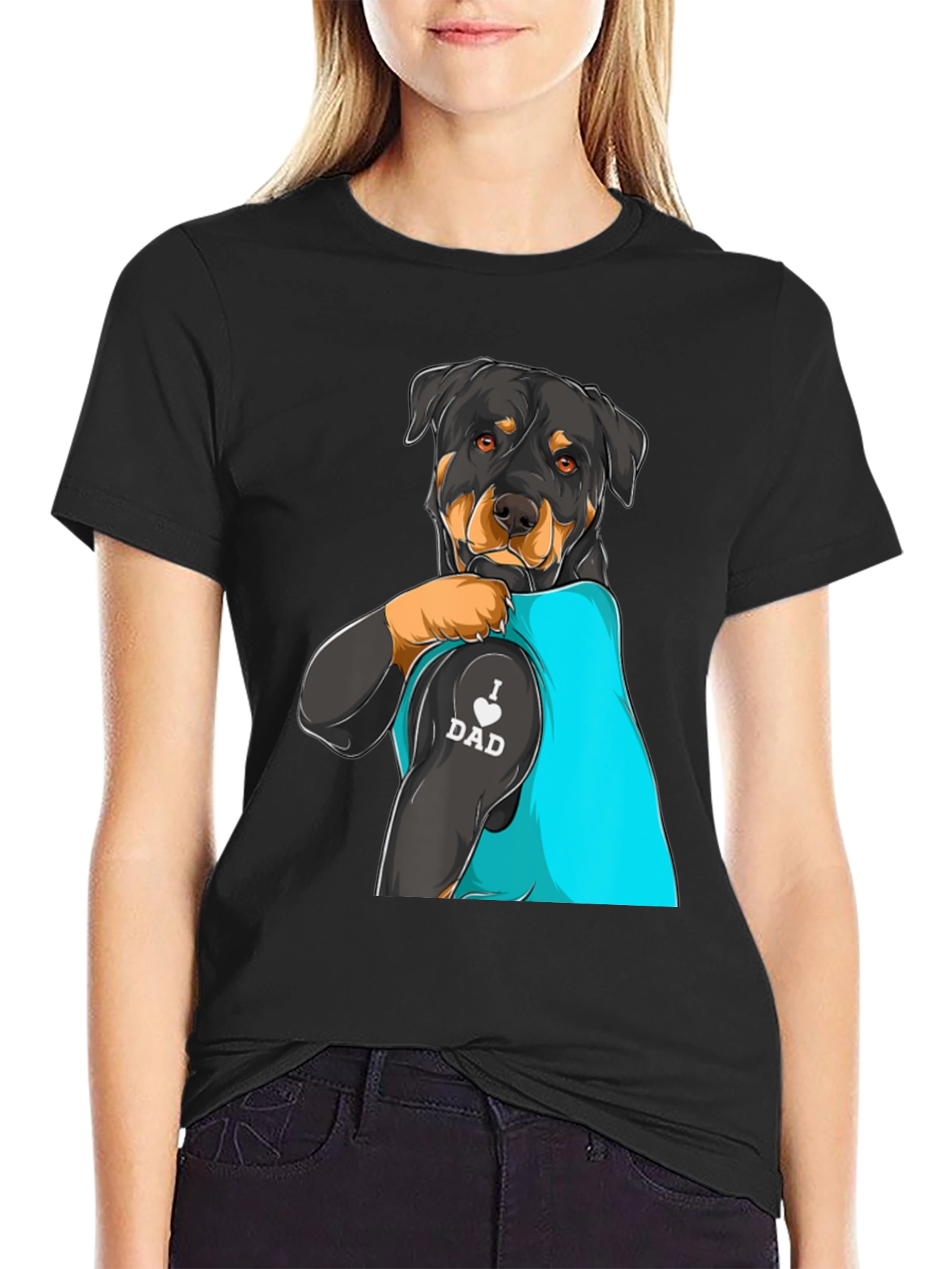 Rottweiler Dog Dad Tattoo T-Shirt
