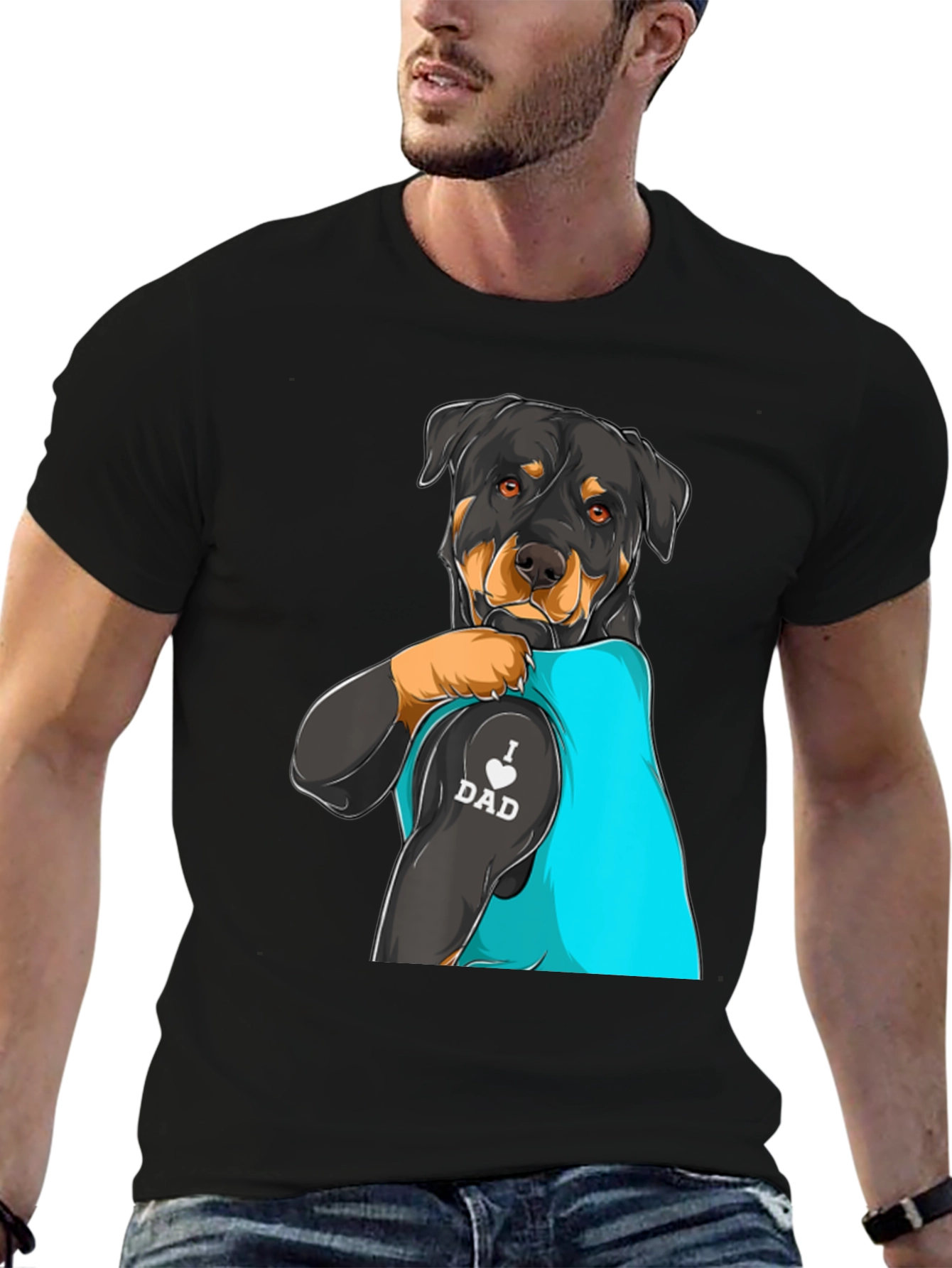Rottweiler Dog Dad Tattoo T-Shirt