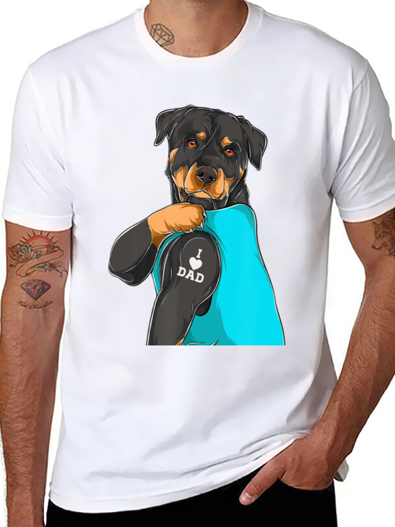 Rottweiler Dog Dad Tattoo T-Shirt