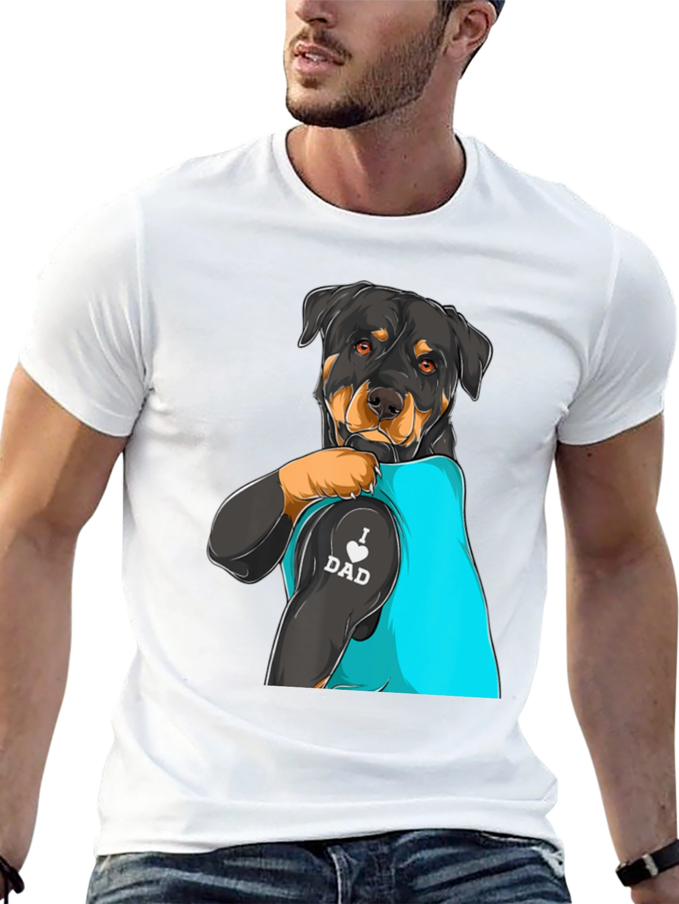 Rottweiler Dog Dad Tattoo T-Shirt