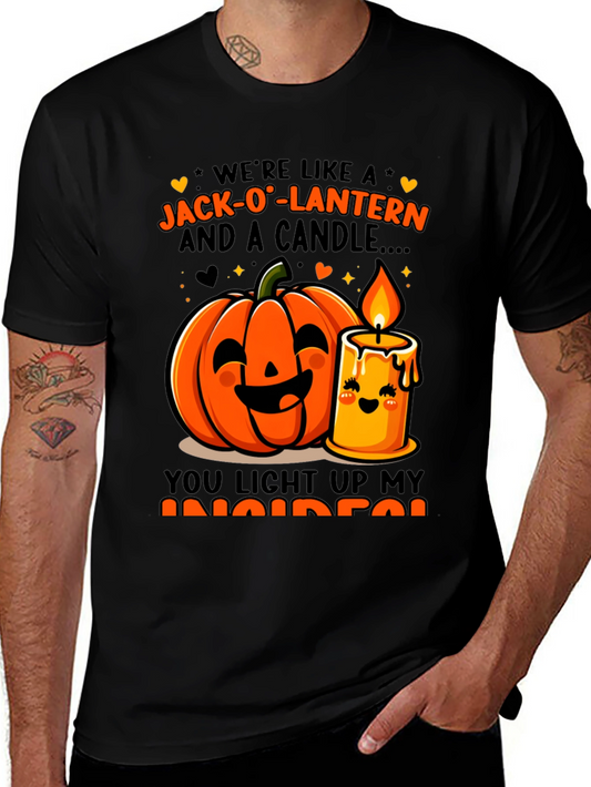 Jack-O-Lantern & Candle Halloween Graphic T-Shirt