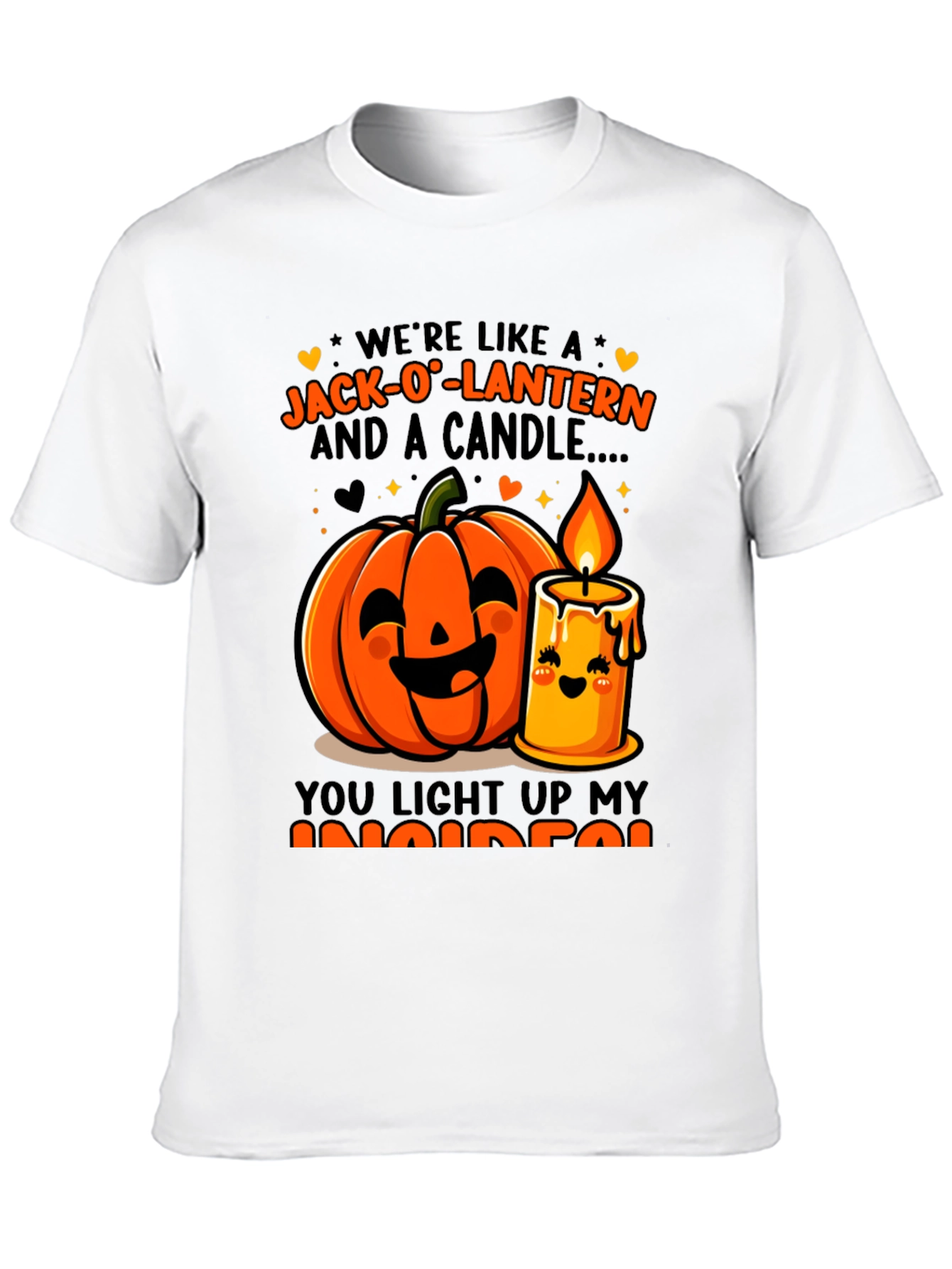 Jack-O-Lantern & Candle Halloween Graphic T-Shirt