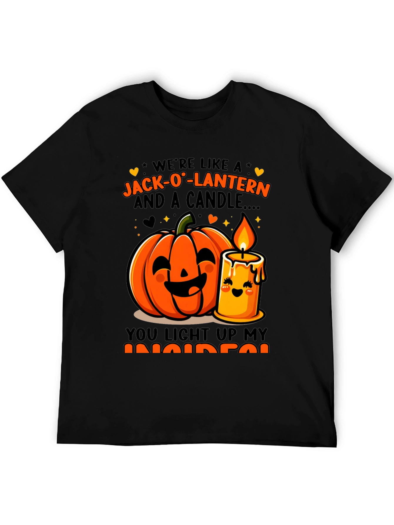 Jack-O-Lantern & Candle Halloween Graphic T-Shirt