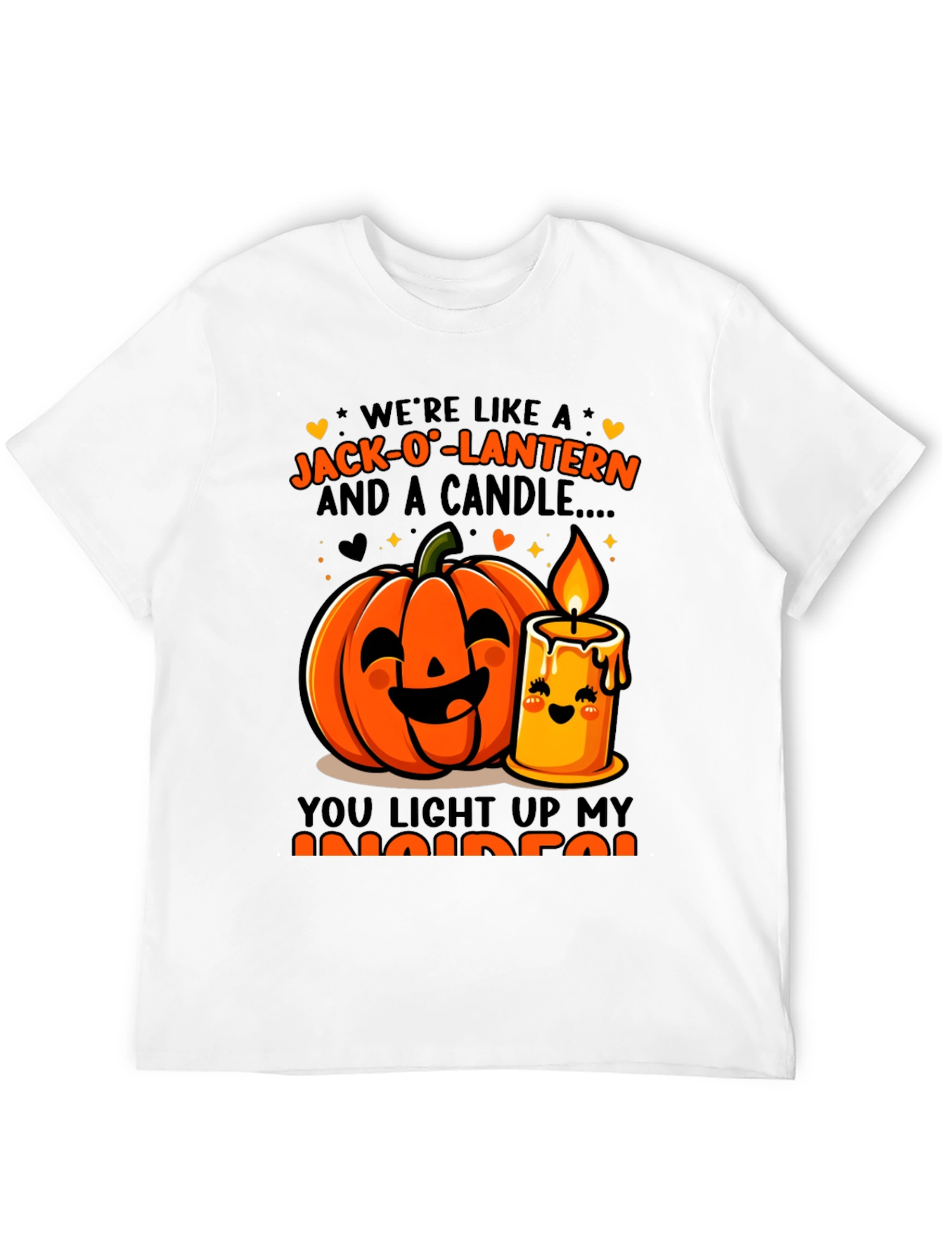 Jack-O-Lantern & Candle Halloween Graphic T-Shirt