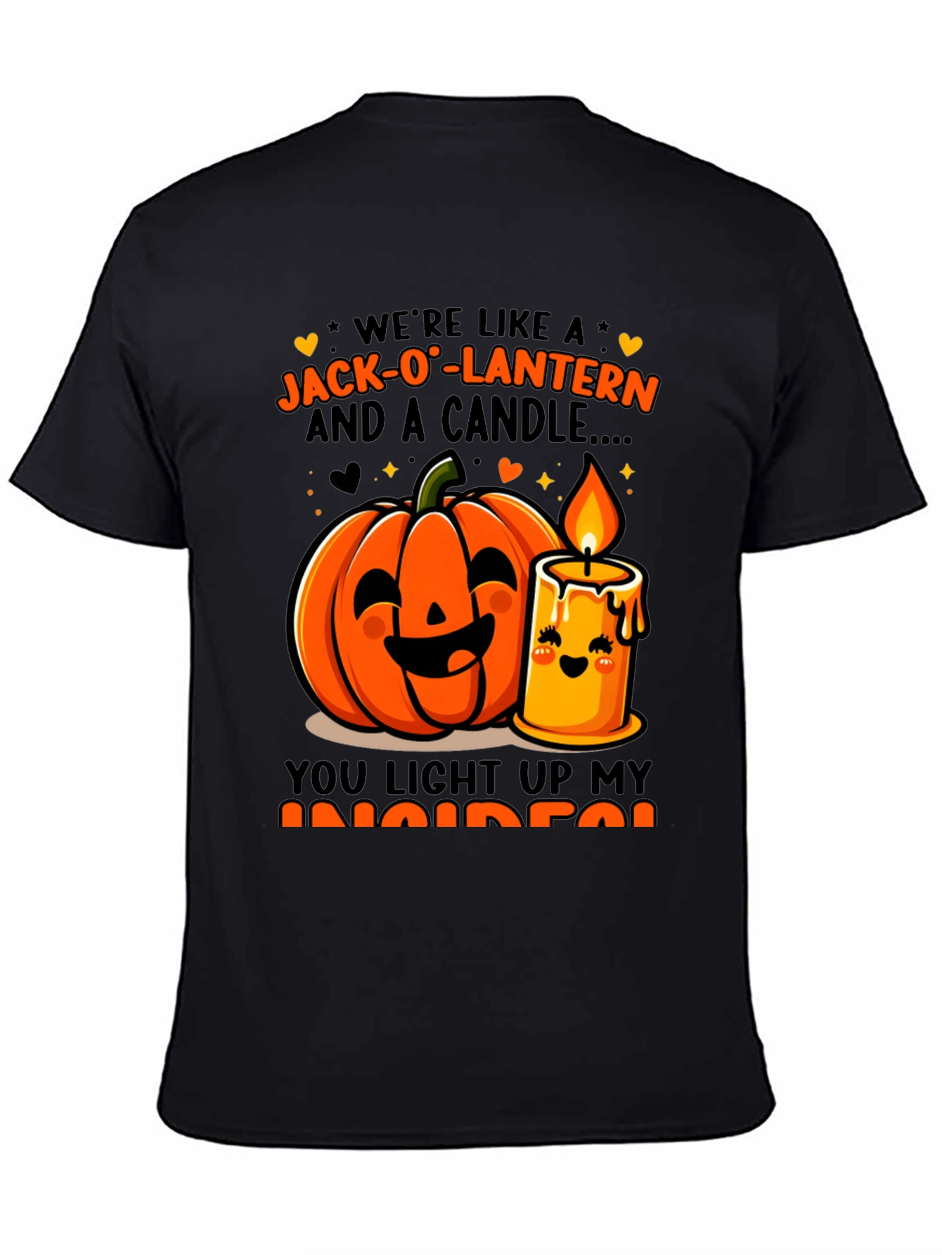 Jack-O-Lantern & Candle Halloween Graphic T-Shirt