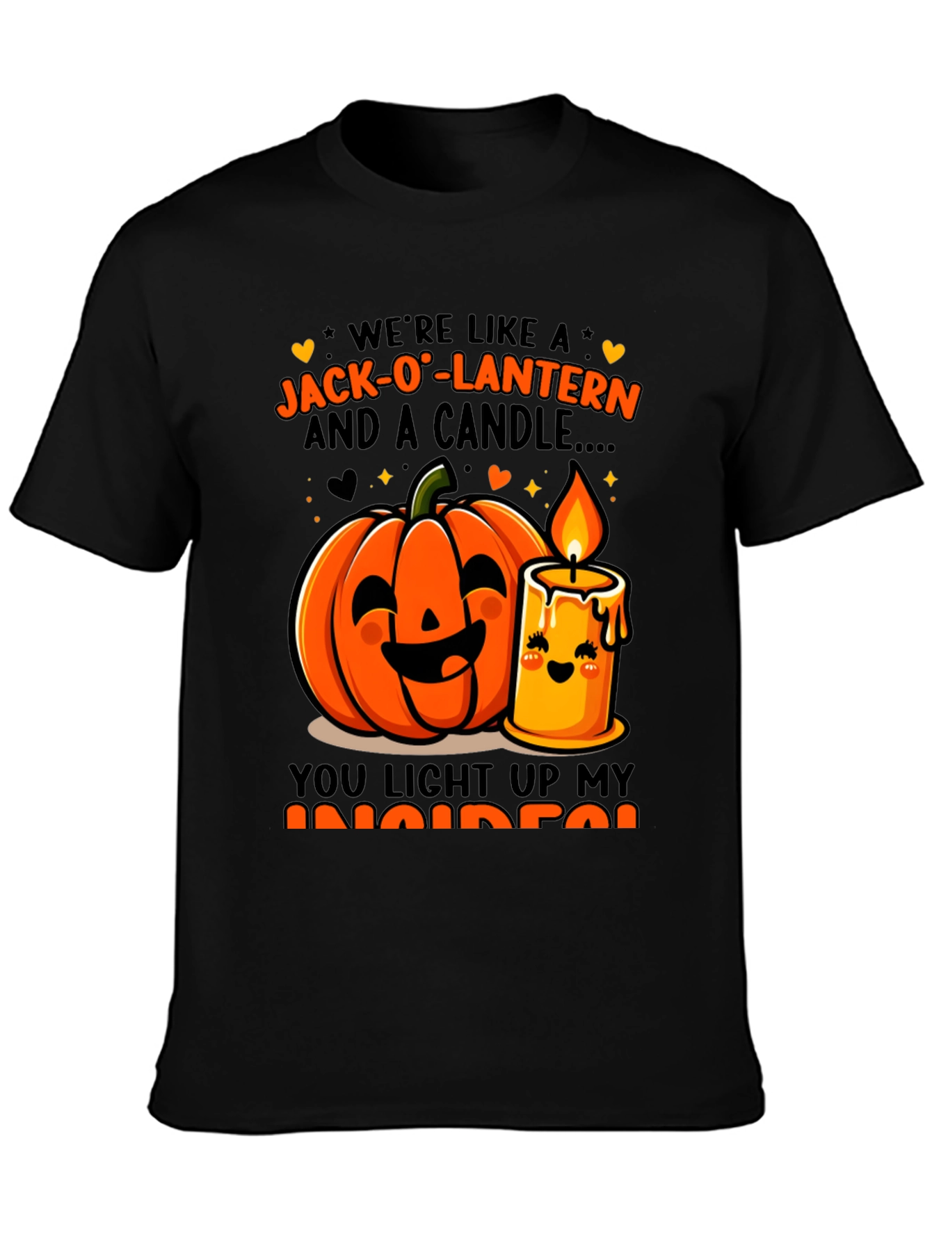 Jack-O-Lantern & Candle Halloween Graphic T-Shirt