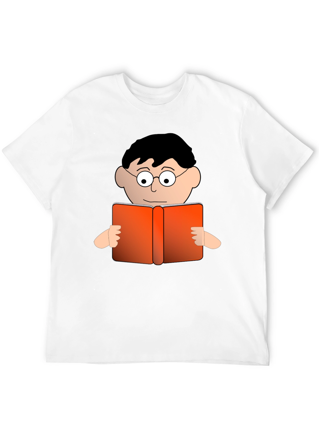 Cartoon Reader Black T-Shirt
