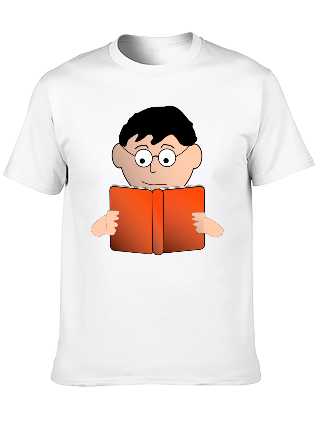 Cartoon Reader Black T-Shirt