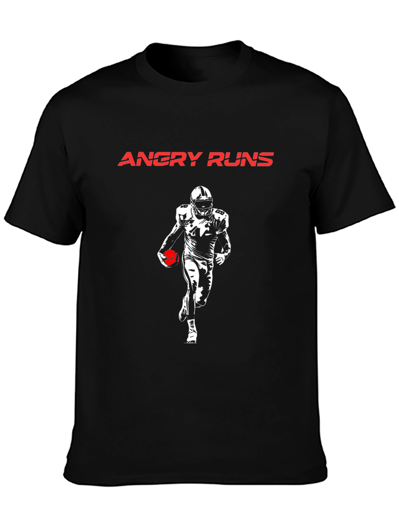 Angry Runs Football T-Shirt - Black