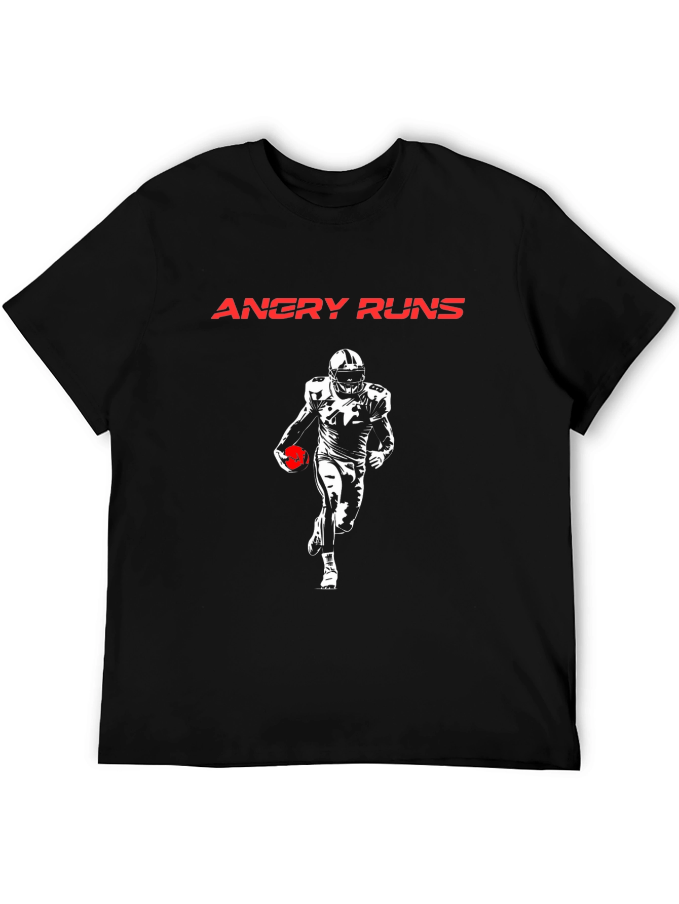 Angry Runs Football T-Shirt - Black