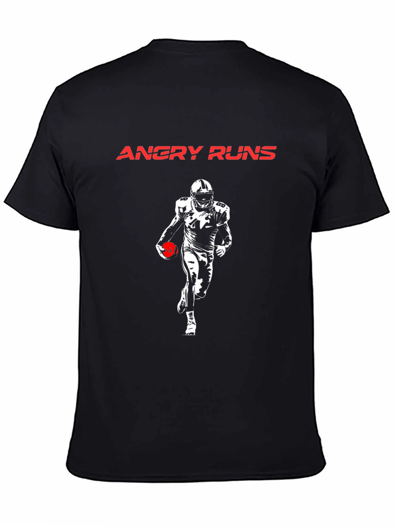 Angry Runs Football T-Shirt - Black