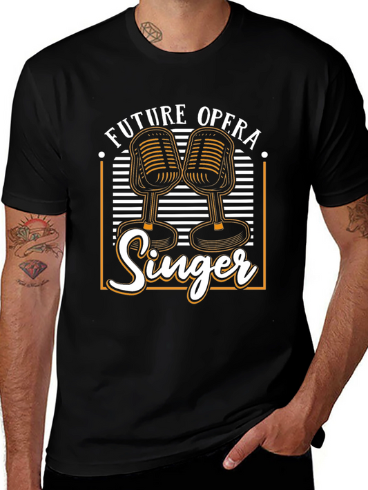 Future Opera Singer T-Shirt - Vintage Microphone Design