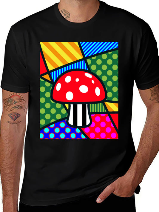 Funky Mushroom T-Shirt - Abstract Pop Art Design