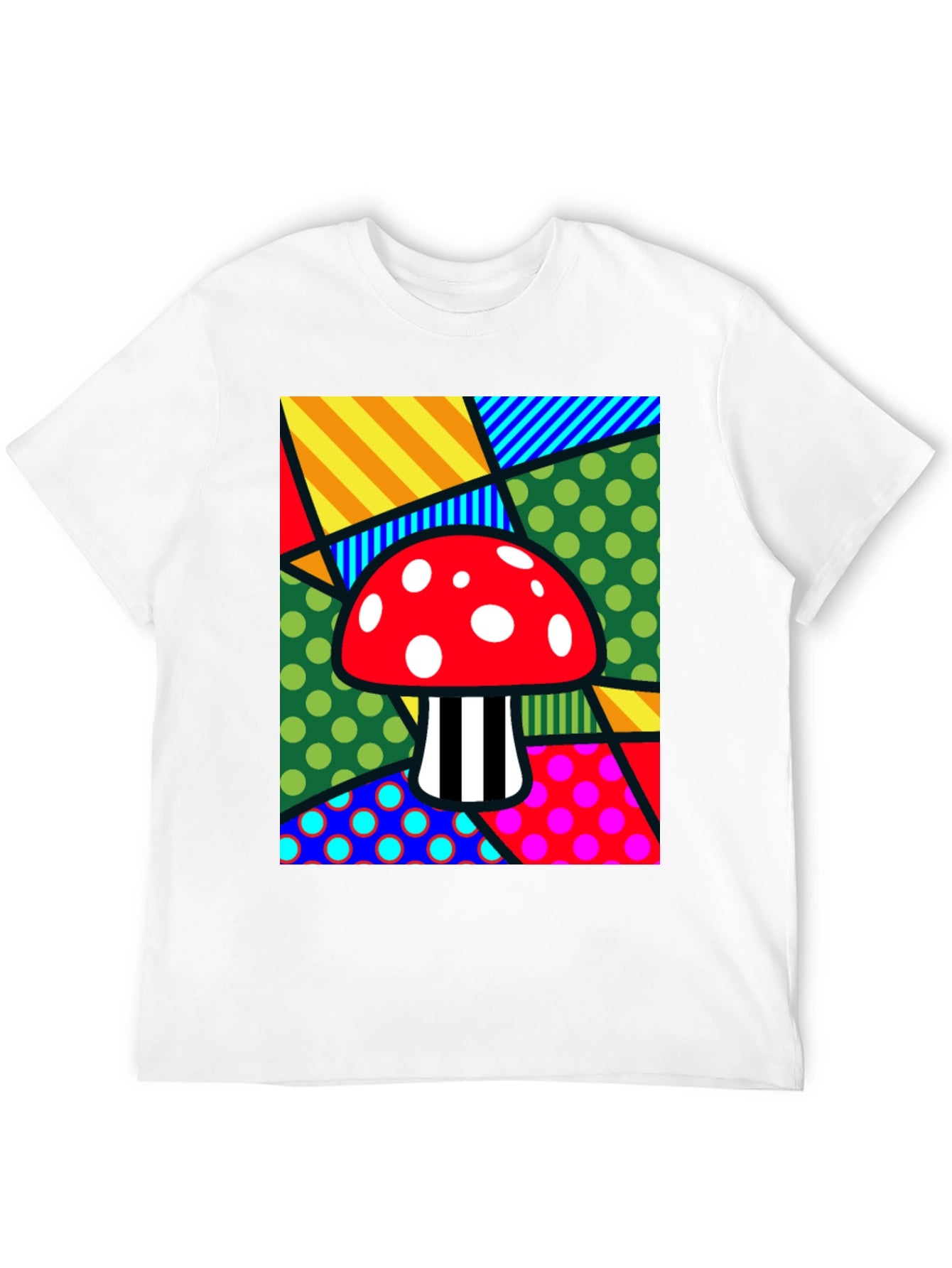Funky Mushroom T-Shirt - Abstract Pop Art Design